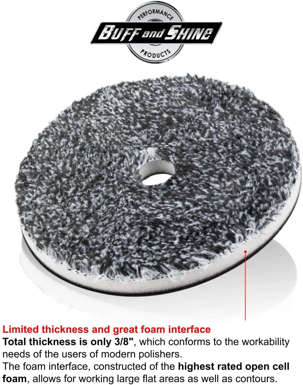 URO-Fiber Microfiber Pad for Car Compounding, Cutting, Buffing, Waxing, and Polishing - Compatible with Long-Throw, High-Action, Dual-Action, and Random Orbital Polisher - 6 in (6 Pads)