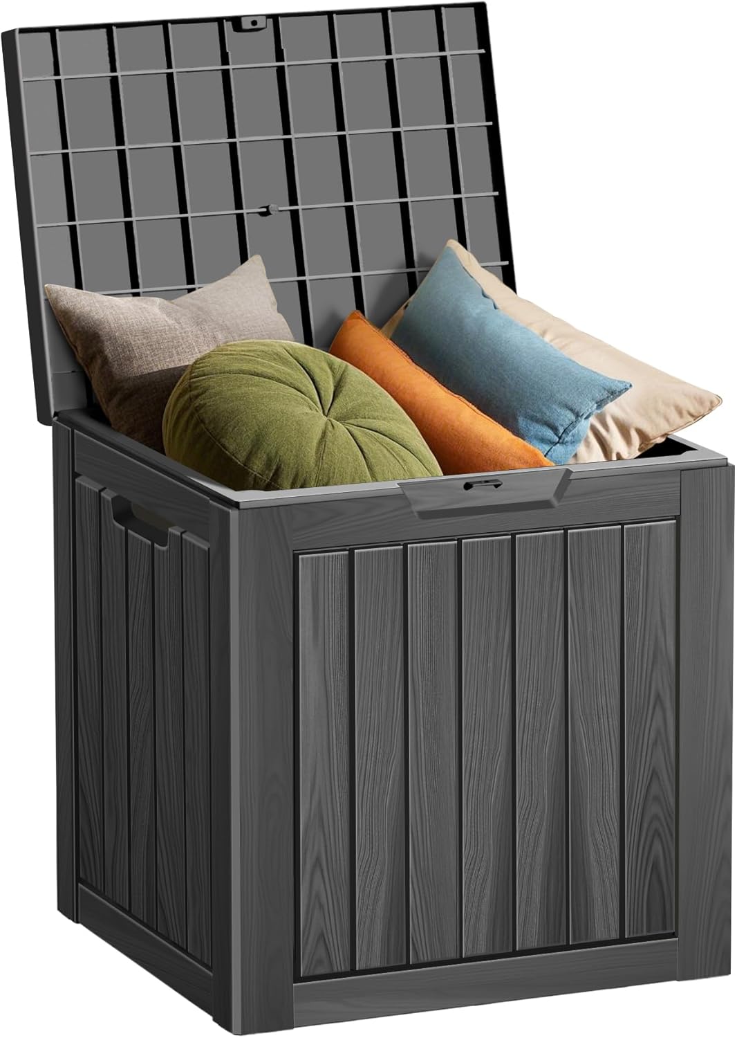 320 Gallon Outdoor Storage Box Waterproof Lockable Resin Deck Box Large, Patio Storage Bin for Pool Accessories Cushion Furniture, Garden Tools, UV-Resistant Outside Delivery Black