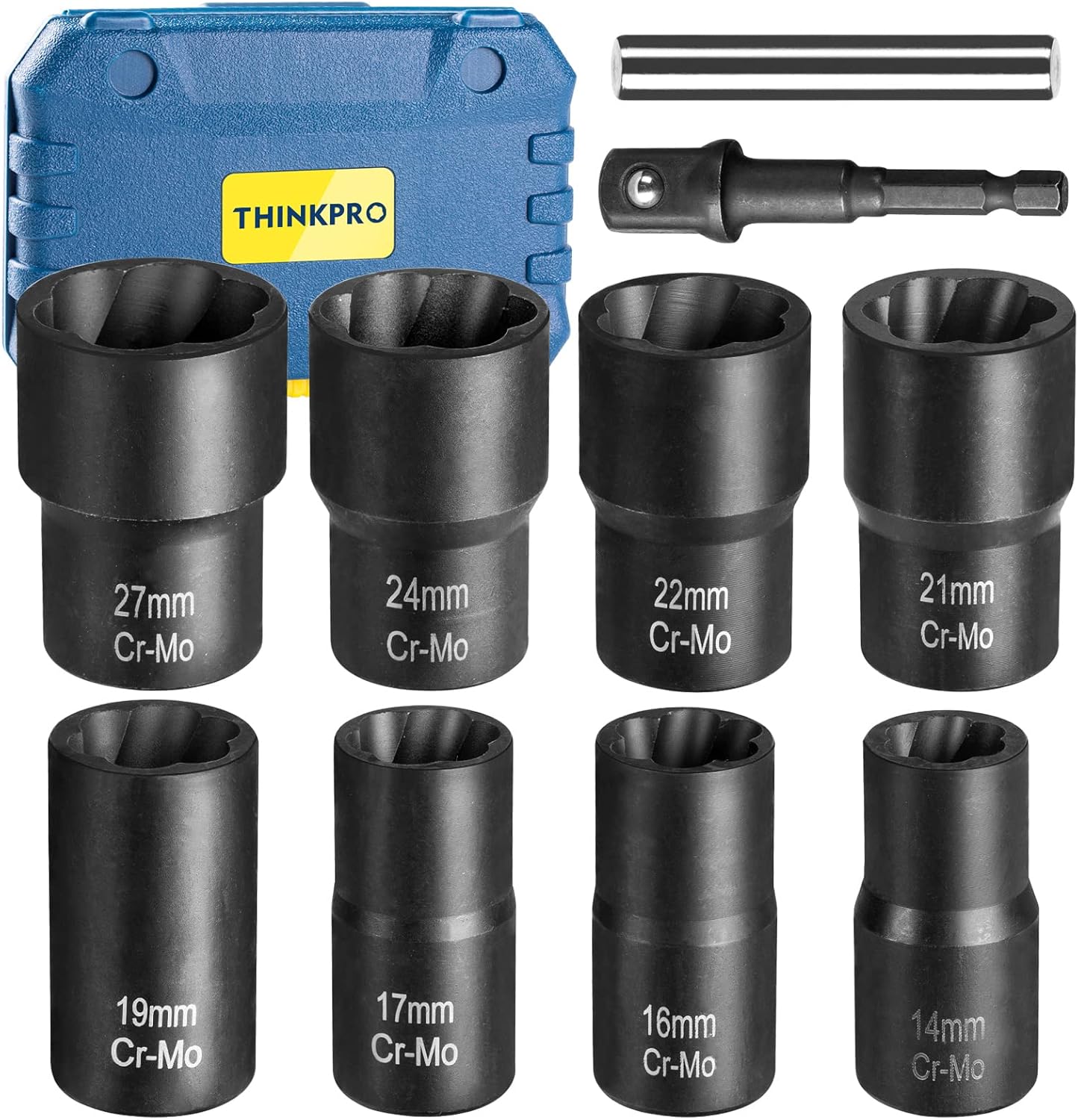 Bolt Extractor Set,17 Piece Wheel Lock Removal Kit,Lug Nut Extractor Set 1/2 Inch Drive,Lug Nut Remover for Removing Damaged, Frozen, Rusted, Rounded-Off Bolts, Nuts & Screws