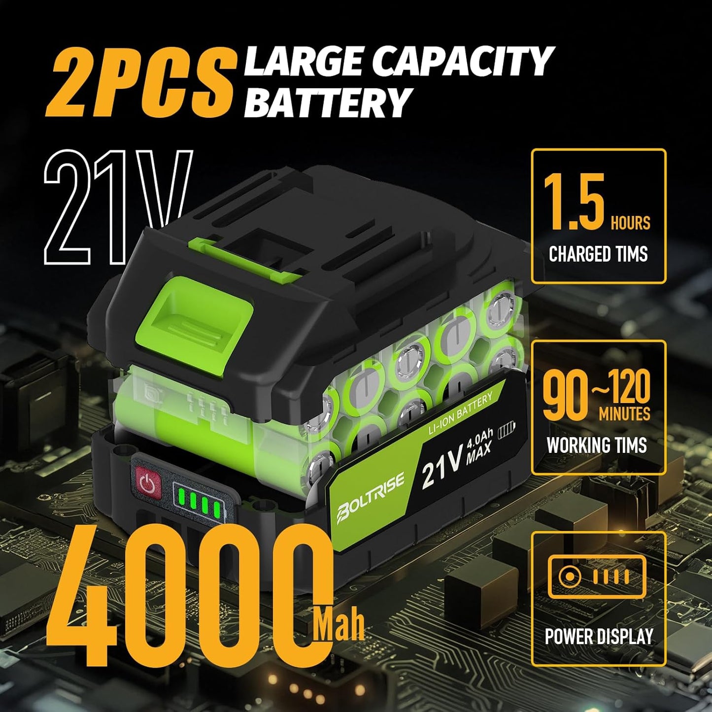 12 Inch Cordless Brushless Electric Chainsaw, 2 × 4.0Ah Batteries & Auto Oiler Security Lock, 42 FT/S Powered Compact HandHeld Chain Saw, for Tree Trimming, Wood Cutting Garden, Pruning