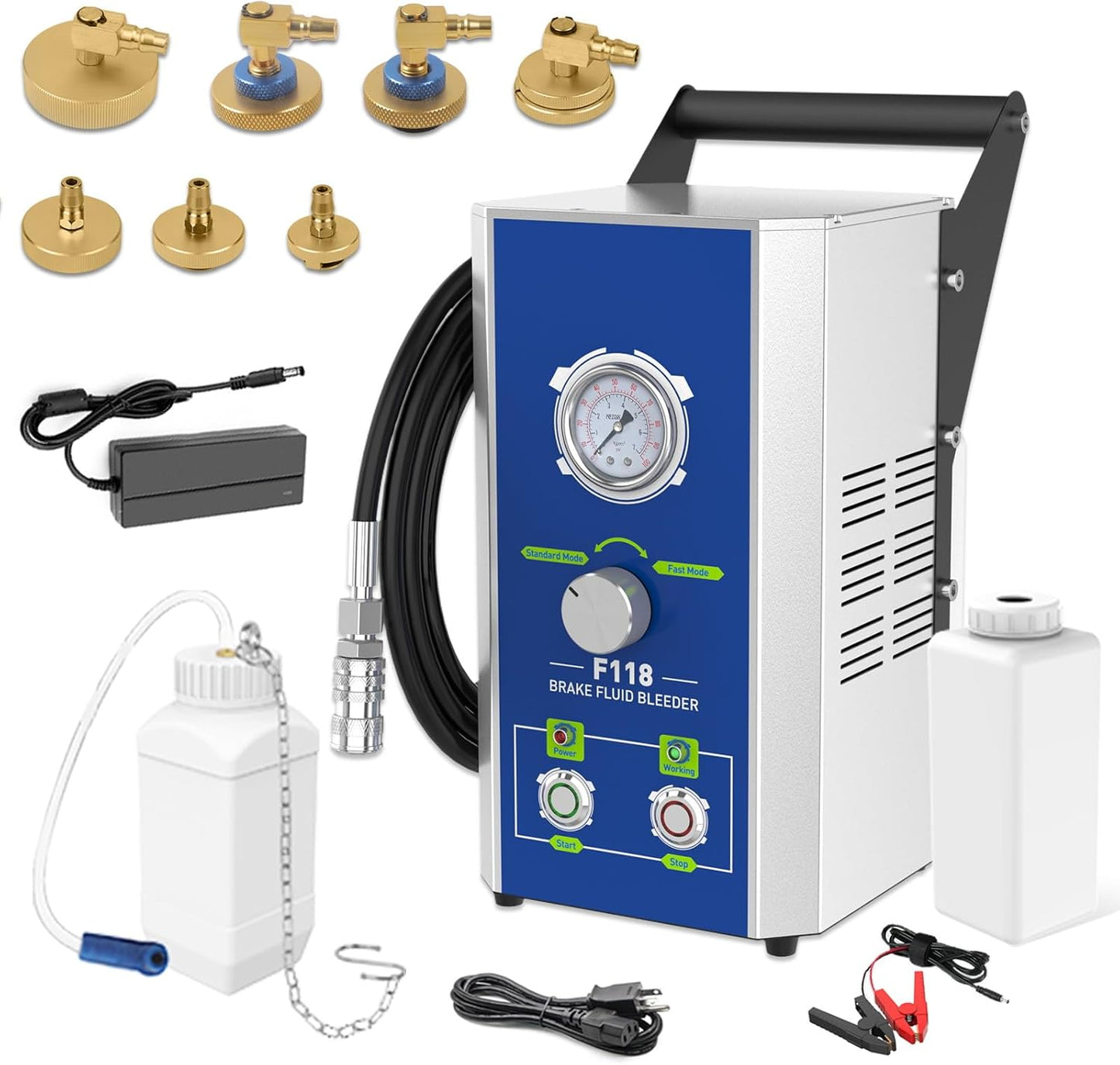 Brake Fluid Vacuum Pump Kit,3L Brake Bleed Kit Manual Brake Bleed Fluid Pump One Person Brake Bleed Vacuum Pump Kit with 1L Brake Fluid Bleed Bottle