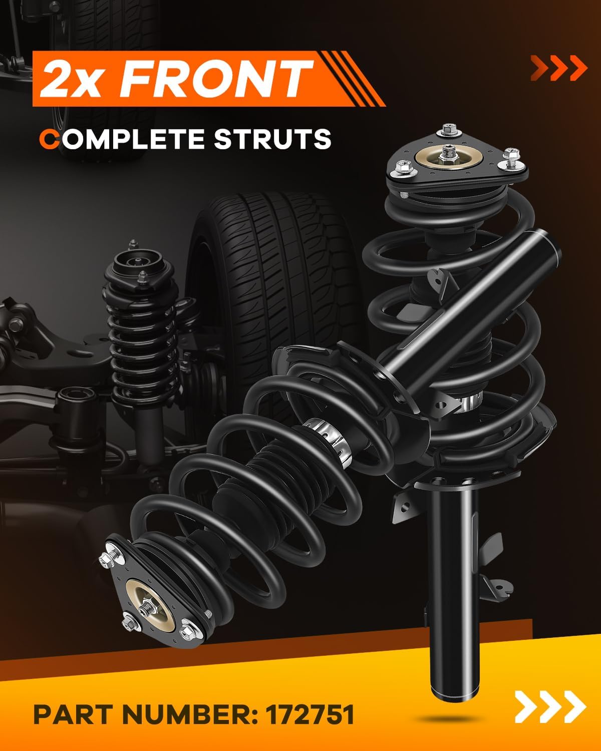 Spring Strut Assembly, OCPTY Complete Struts Shocks Fit for 2014-2019 for Ford for Escape FWD | 2014-2015 for Ford for Escape FWD and AWD 172751 172750 Replace Strut Front Pair