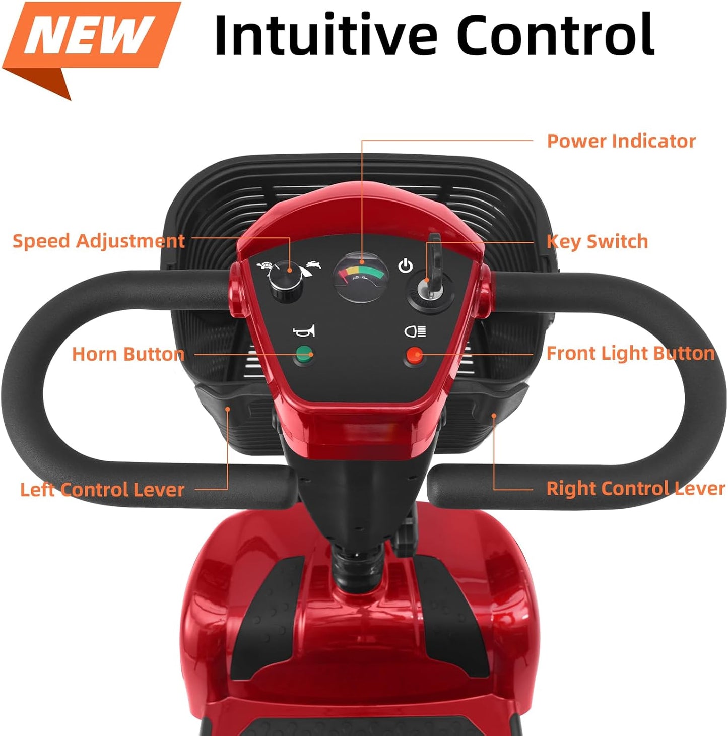 15/30 Miles 4 Wheels Mobility Scooter for Adults&Seniors Up to 300LBS, 350W Electric Powered Wheelchair Device w/Extended Battery, Dual Baskets, Rotating Seat, USB Charging