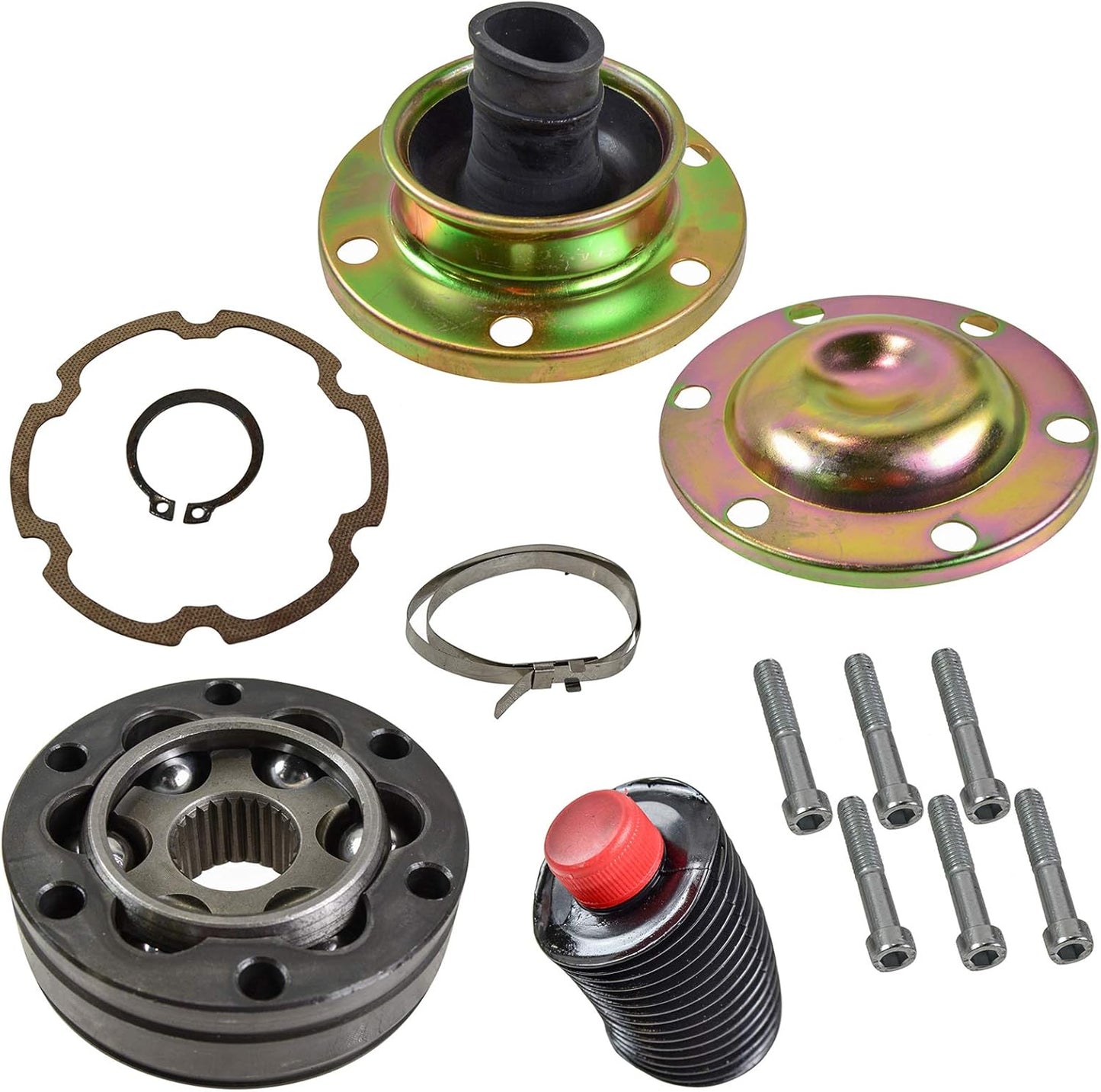 TRQ Front Driveshaft Rear CV Joint Rebuild Kit for 02-07 Jeep Liberty 99-06 Grand Cherokee