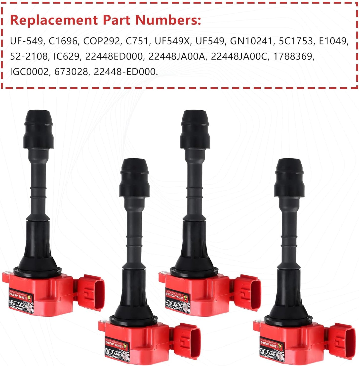 CarBole Iridium Spark Plug and Ignition Coils, Replacement for Nissan Maxima Altima Xterra Frontier, Infiniti QX4 I35, Suzuki Equator 3.0L 3.5L 4.0L V6, (OE: UF349, 5018)