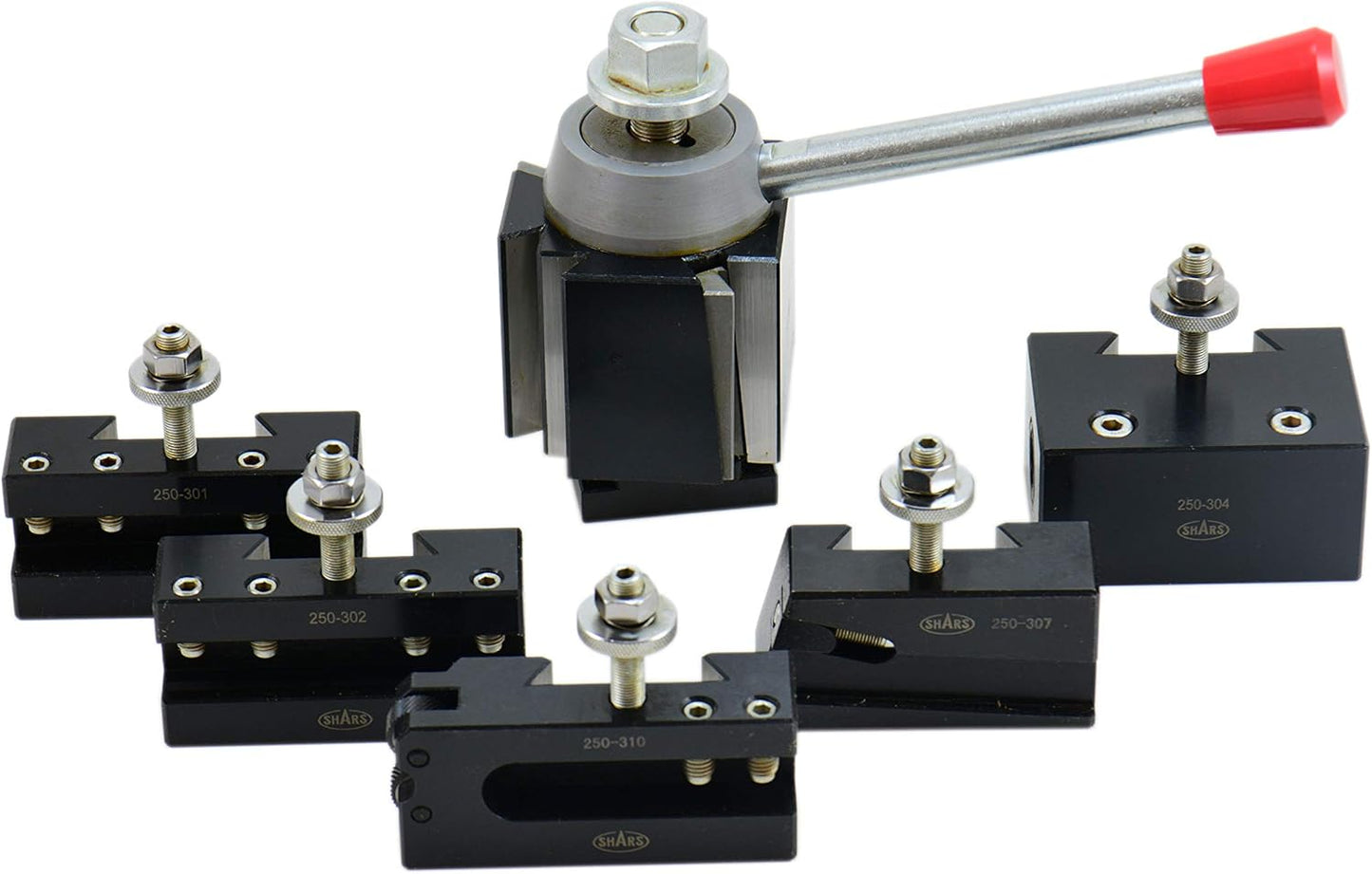 Shars BXA 222 Quick Change Tool Post Wedge Type 6 PCS Set for Lathe 10" - 15" Lathe Swing 202-9475 L
