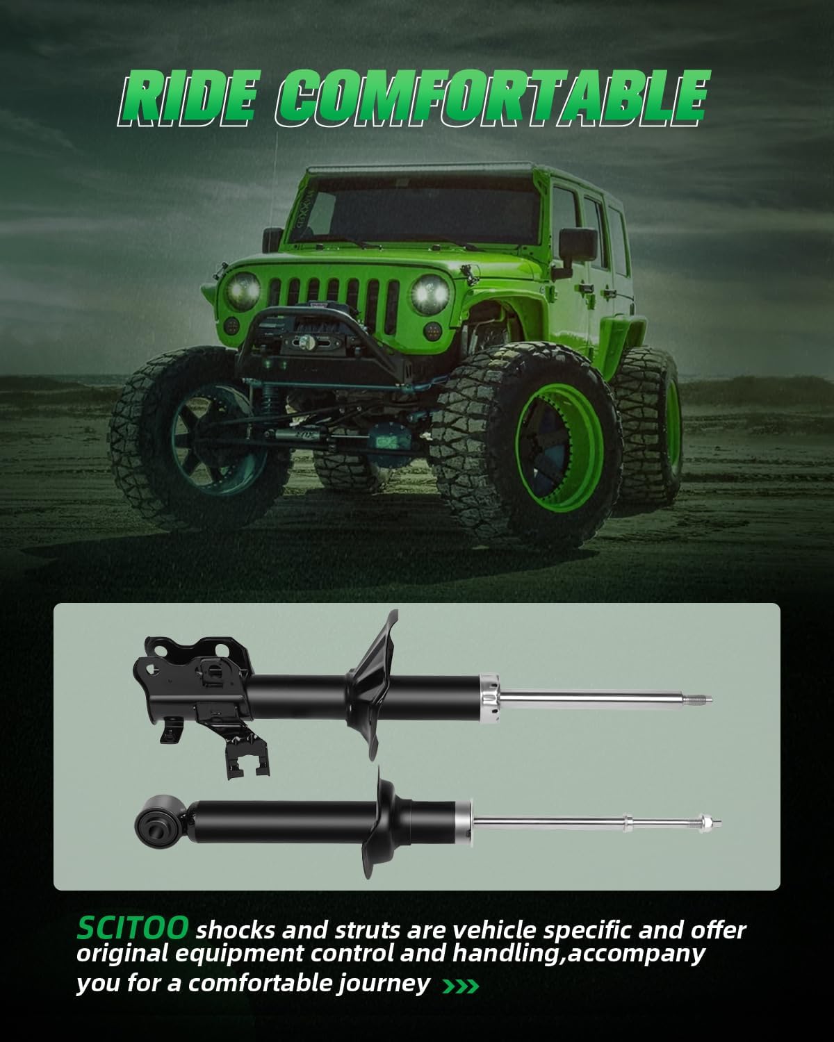 SCITOO Front and Rear Shock Absorbers Struts Compatible with 1995-1998 for Nissan for 200SX, 1995-1999 for Nissan for Sentra, Replace 333219 71968 333220 341194 71278 Automotive Shocks 4PCS