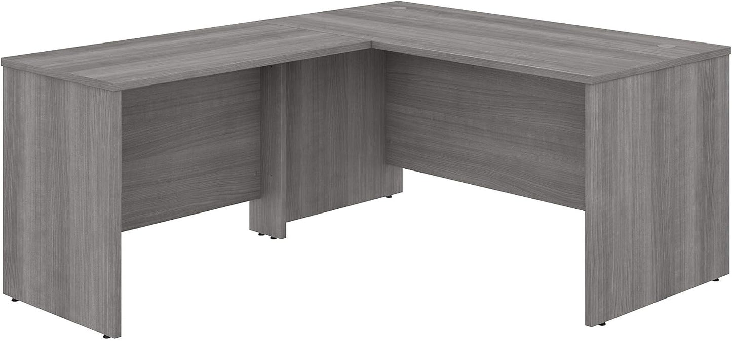 Bush Business Furniture Studio C 60W x 30D L Shaped Desk with 42W Return in Platinum Gray, L Workstation for Home or Professional Office