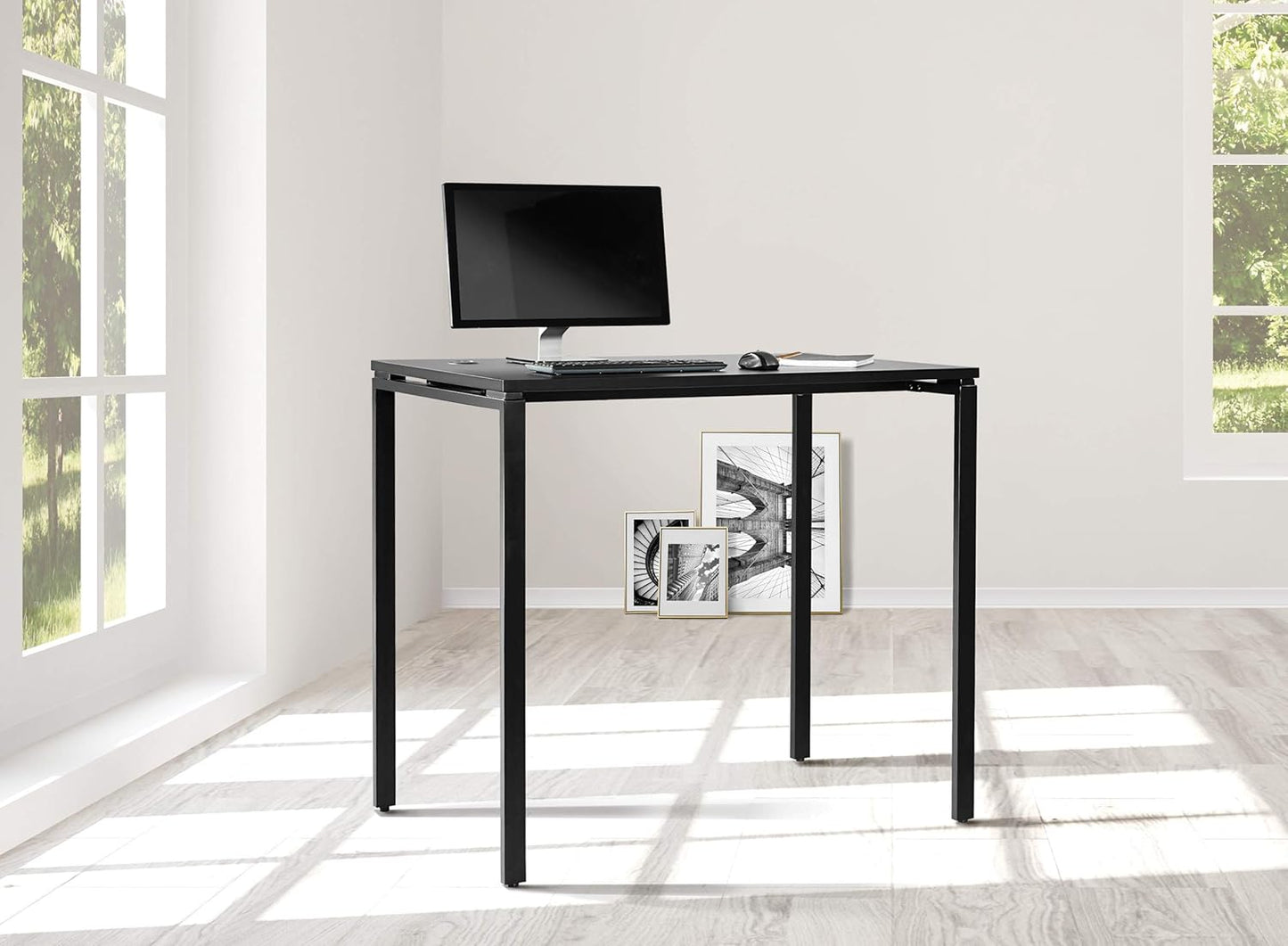 OSP Home Furnishings Prado Home Office Writing Desk, 48 Inches 42 Inches, 48-inches Wide x 42-inches High, Black