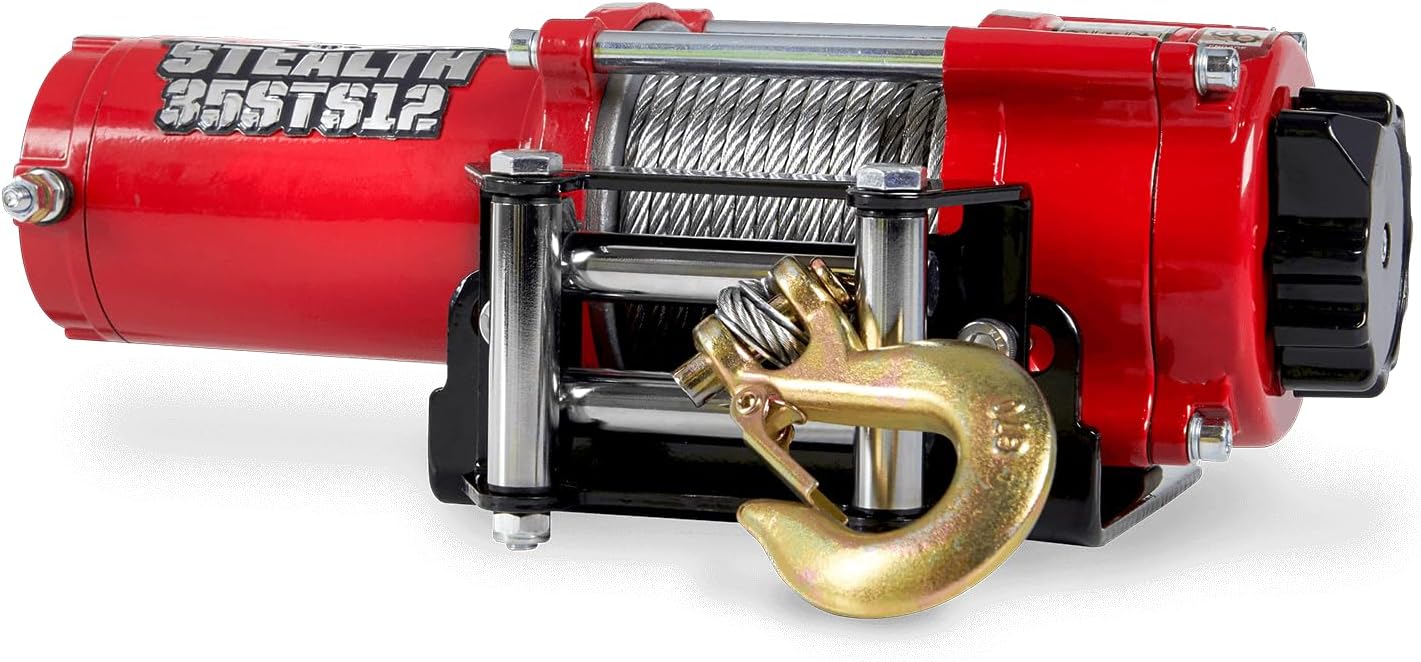 Stealth Winches 3500 lb 12V Electric Winch for ATV UTV Jeep Truck Trailer Car Towing Vehicle Recovery, Portable Heavy Duty Off Road Winch with Remote Kit, Steel Rope, Roller Fairlead & Mounting Plate
