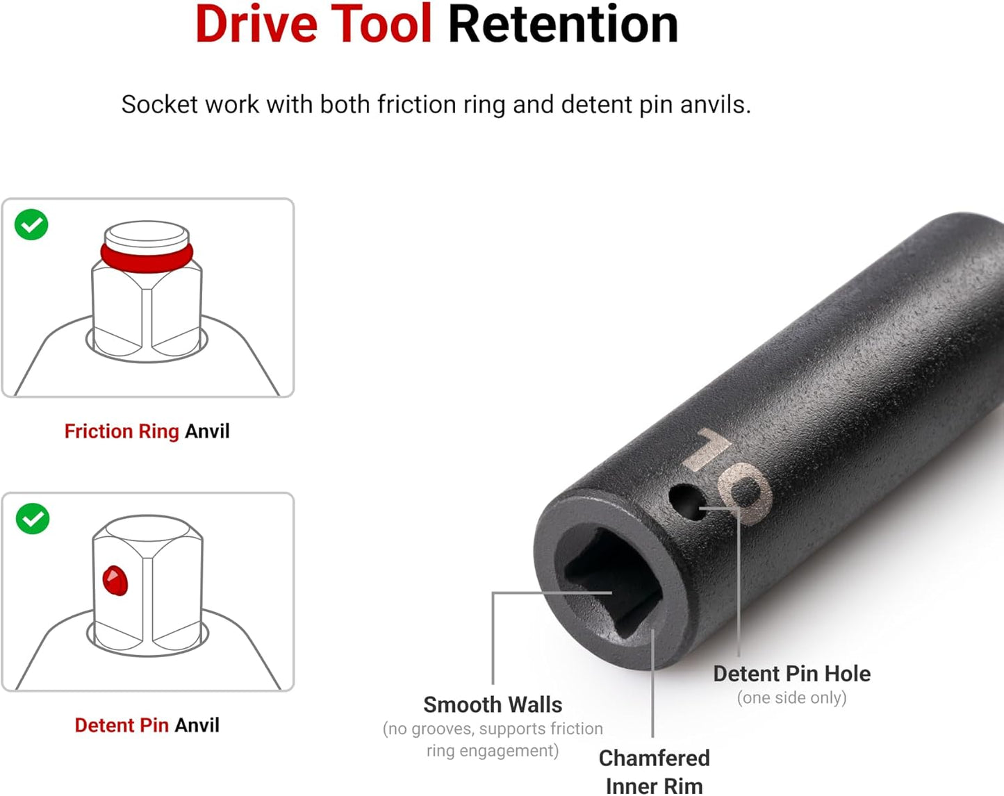 TEKTON 1/2 Inch Drive Deep 12-Point Impact Socket Set with Case, 17-Piece (8-24 mm) | SID92339