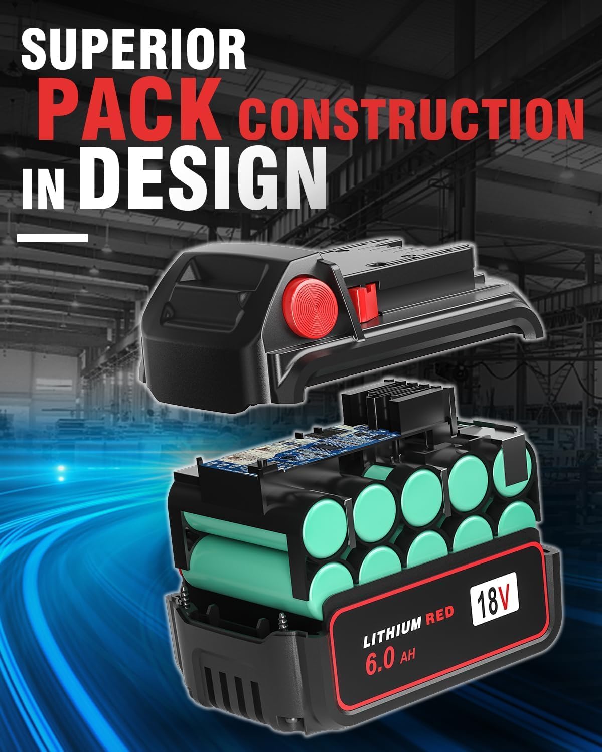 8 Pack 18V Replacement Battery for Milwaukee M18 Battery 6.0Ah, Compatible with 48-11-1850, 48-11-1840, 48-11-1860, and More Cordless Power Tools