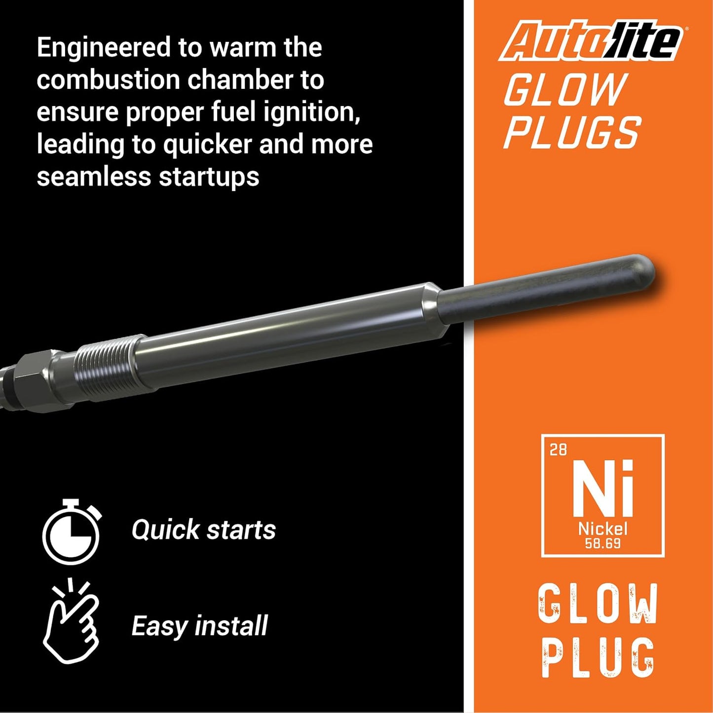 Autolite 1116 Automotive Replacement Glow Plug for 1996-2008 Volkswagen 1.9L Super Duty Diesel Engines (4 Pack)