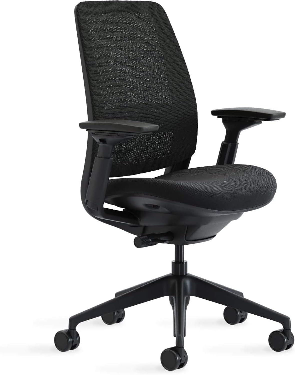 Steelcase Series 2 Office Chair - Ergonomic Work Chair with Wheels for Carpet - with Back Support, Weight-Activated Adjustment & Arm Support - Adjustable Rolling Chairs for Desk - Graphite