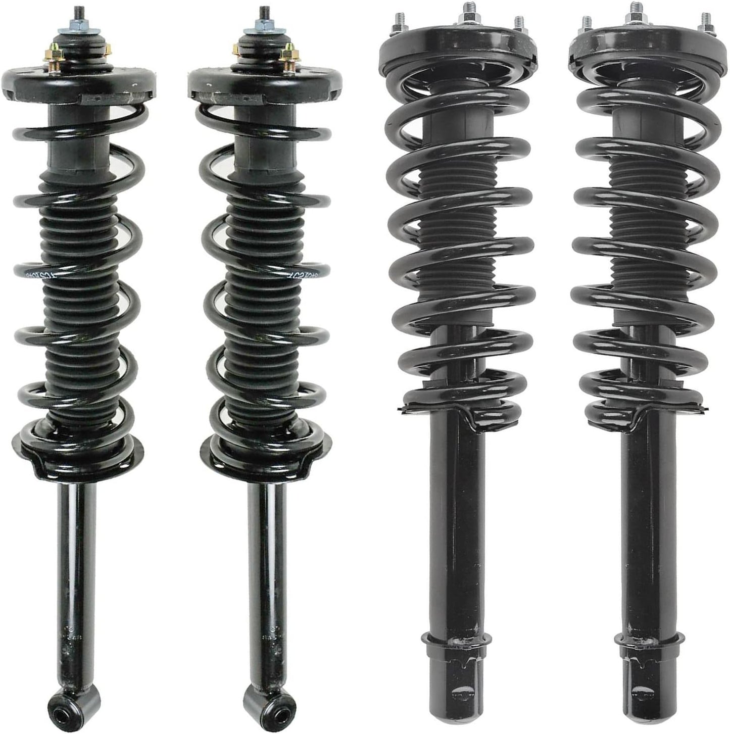 TRQ Front and Rear Strut & Coil Spring Assembly Set Driver & Passenger Sides Compatible with 04-08 Acura TL