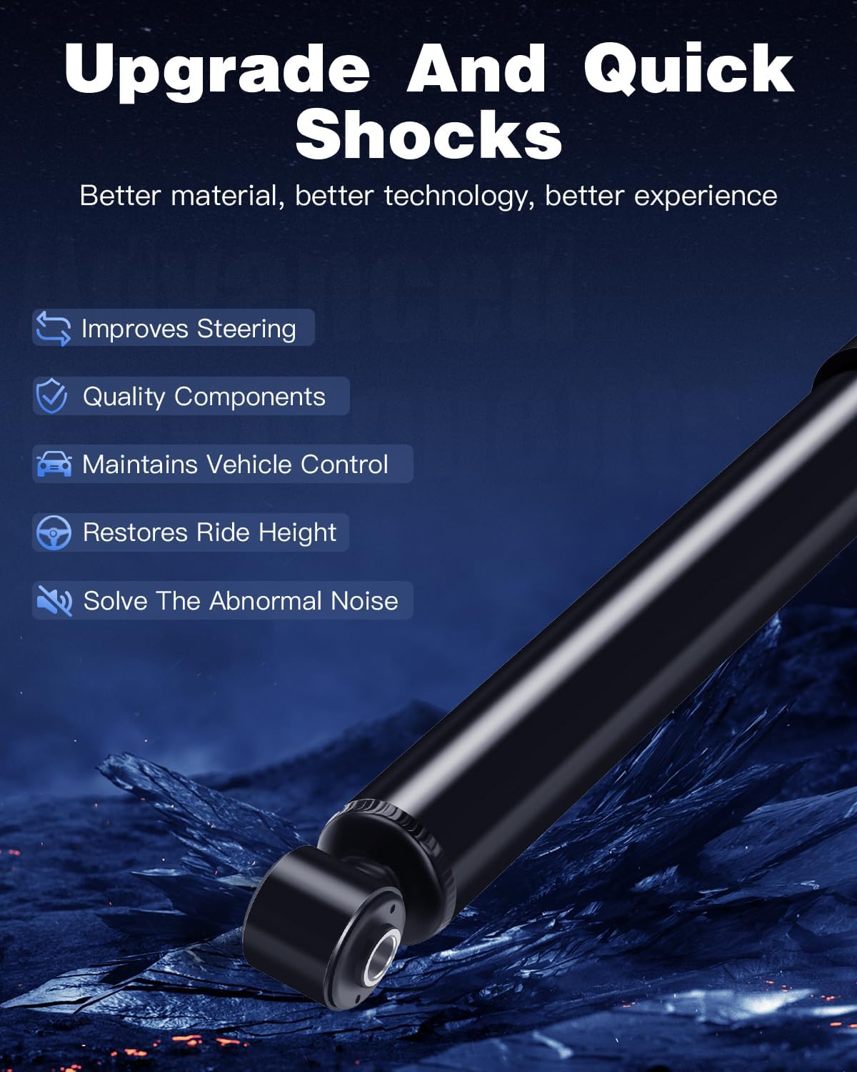 Shocks for Ford,ECCPP 2x Front Shocks Absorbers Kits fits for Ford 1999 2000 2001 2002 2003 04 for Ford F-250 Super Duty/F-350 Super Duty/F-450 Super Duty/F-550 Super Duty 1500 344077 Auto Shocks Sets