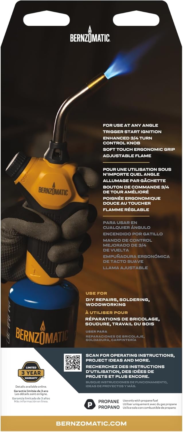 Bernzomatic® FlameCommander™ Torch – Adjustable Swirl Flame Propane Torch for DIY Projects, Household Repairs, Soldering, and More