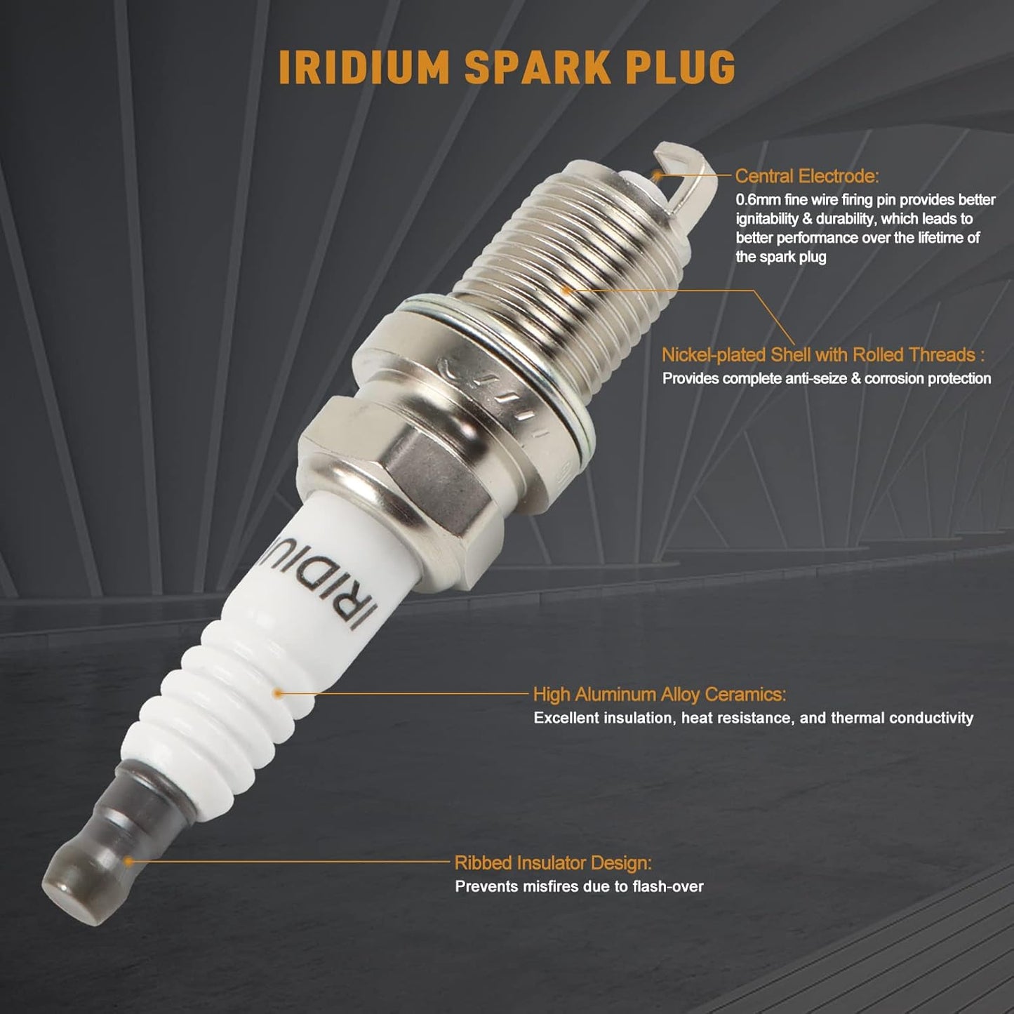 4PCS UF529 Ignition Coils & Iridium Spark Plugs Compatible with 2014-2016 Au-Di Q7 S6 Go-lf Je-tta CC Volk-swagen Allroad & Quattro Eos Replace OE 06E905115E 06H905115B