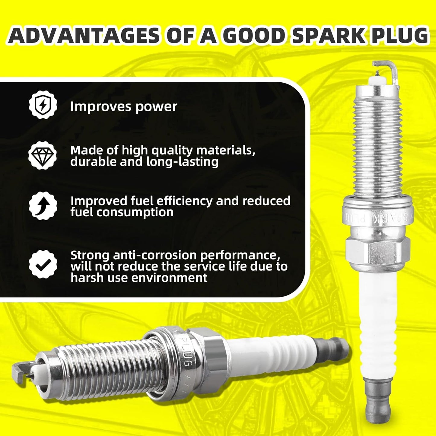 Set of 4 Ignition Coils Pack UF781 3052059B013 & 4 PCS Iridium Spark Plugs Compatible with Honda Accord CR-V Civic Insight RDX 2017-2021 1.5L 2.0L