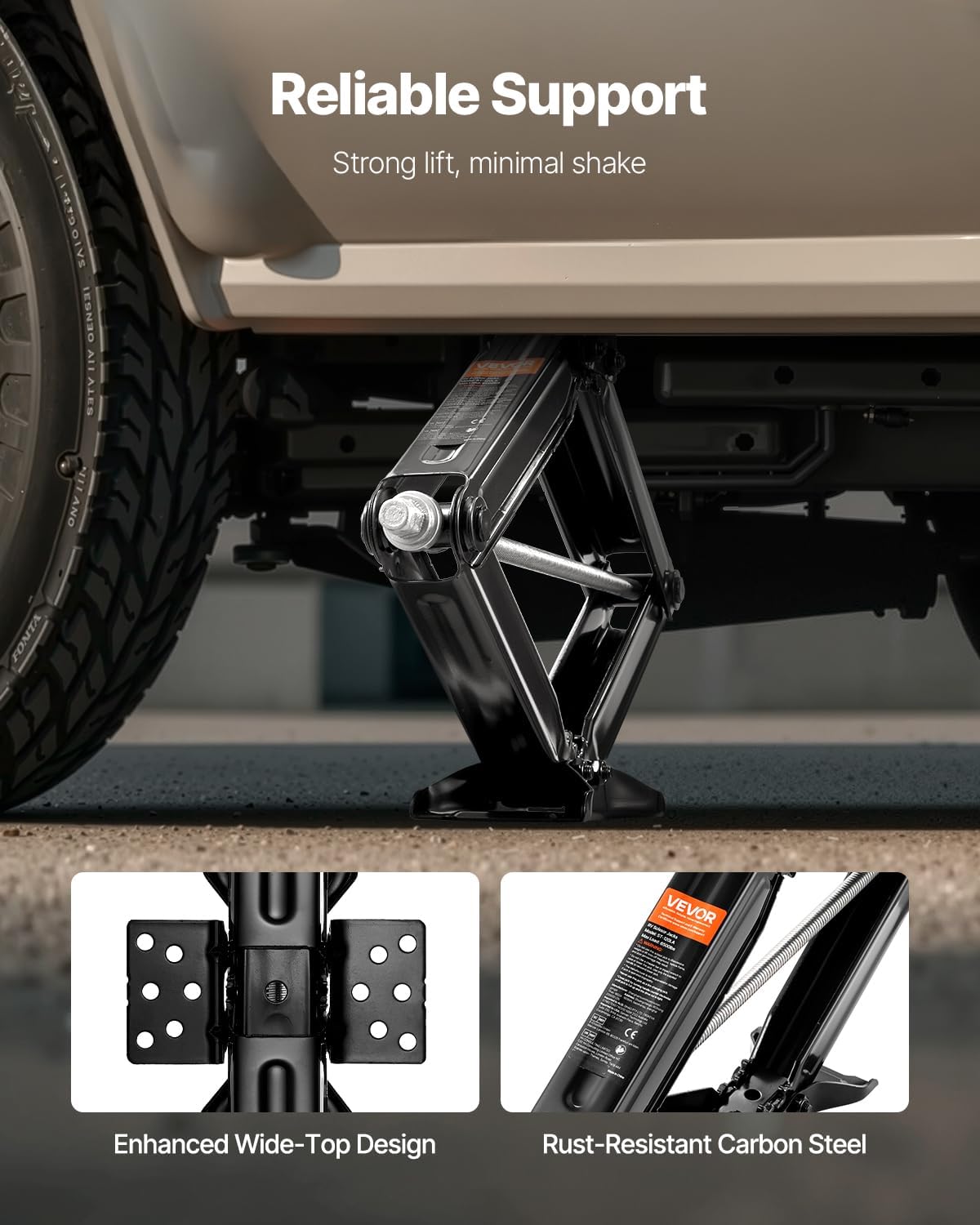VEVOR 5000 lbs RV Scissor Jacks, 4-23.4 in RV Stabilizer Leveling Scissor Jacks, Set of 2, Heavy Duty Stabilizer Jack with Crank Handle, Socket and Bubble Levels, Not Easily Bent or Deformed