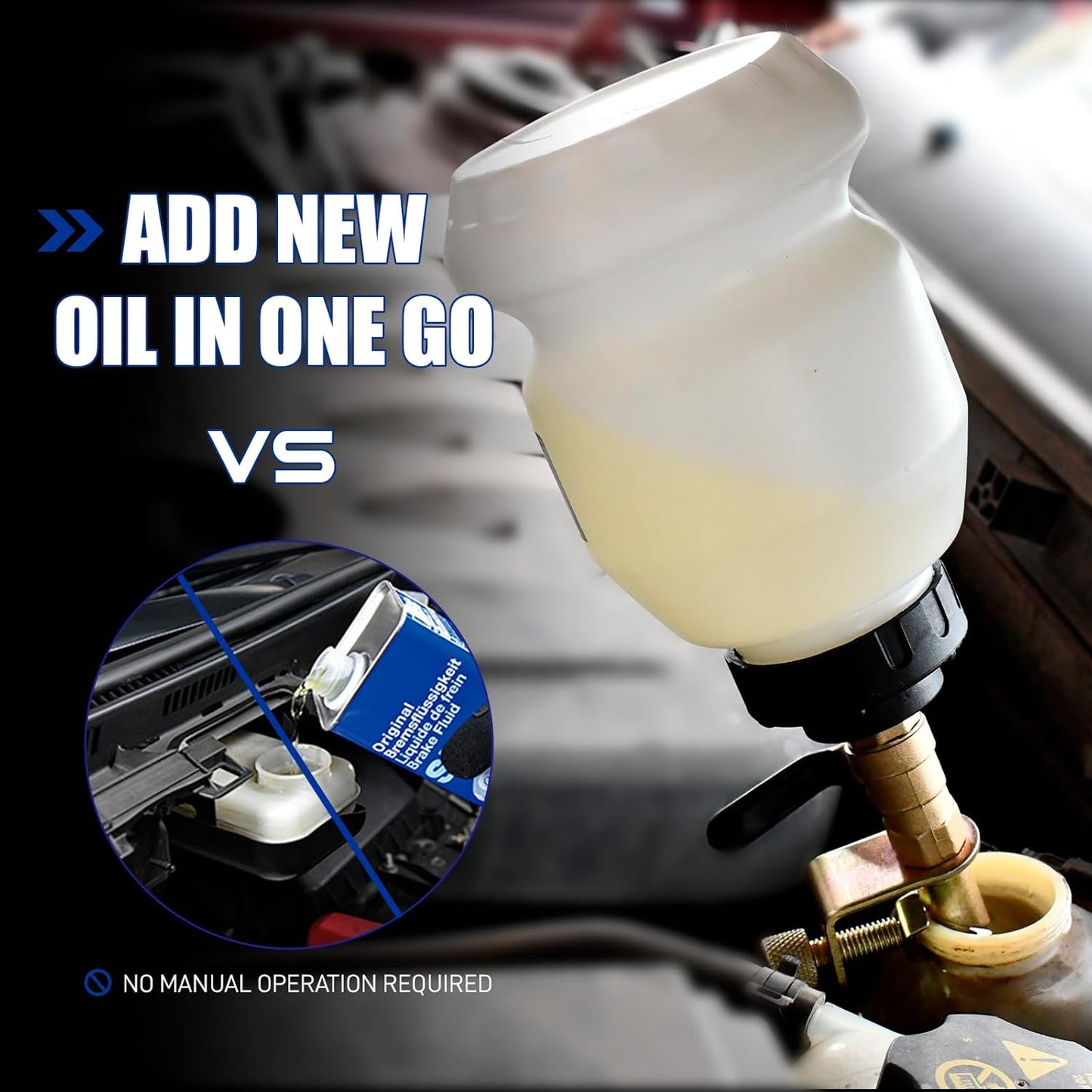 4L Vacuum Brake Bleeder Kit, Pneumatic Fluid Extractor Pump One Person, Oil Changer Vacuum Fluid Extractor for Automotive Fluids Vacuum Evacuation