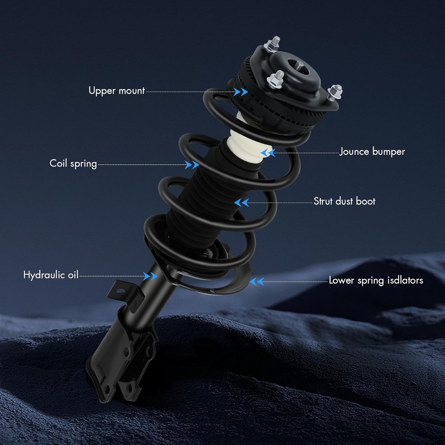ASAPE 2PCS Front Complete Struts Assembly w/Coil Spring Fit for 2009 2010 2011 2012 2013 2014 2015 2016 2017 for Dodge Journey Shock Absorber Assembly Replaces OE 172509 172510