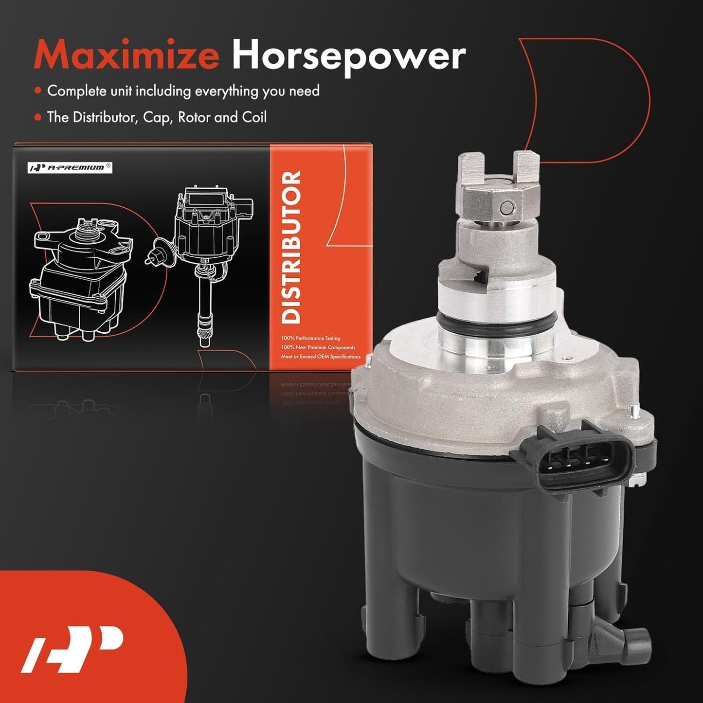 A-Premium Ignition Distributor with Cap and Rotor Compatible with Toyota MR2 1991-1992, Celica 1990-1992, 2.2L