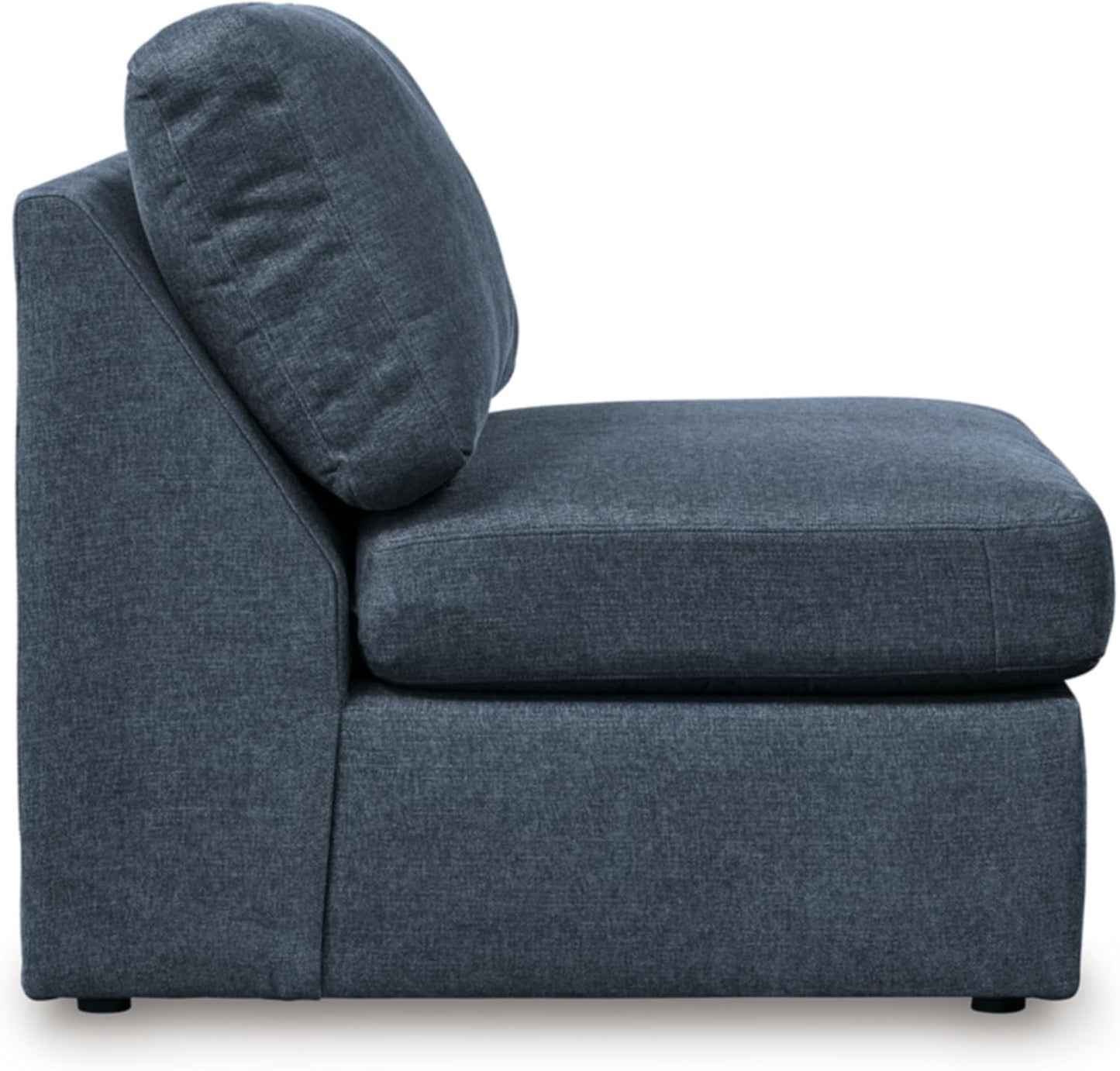 Signature Design by Ashley Modmax Contemporary Stain Resistant Armless Chair with Reversible Cushions and Removable Cover, Blue