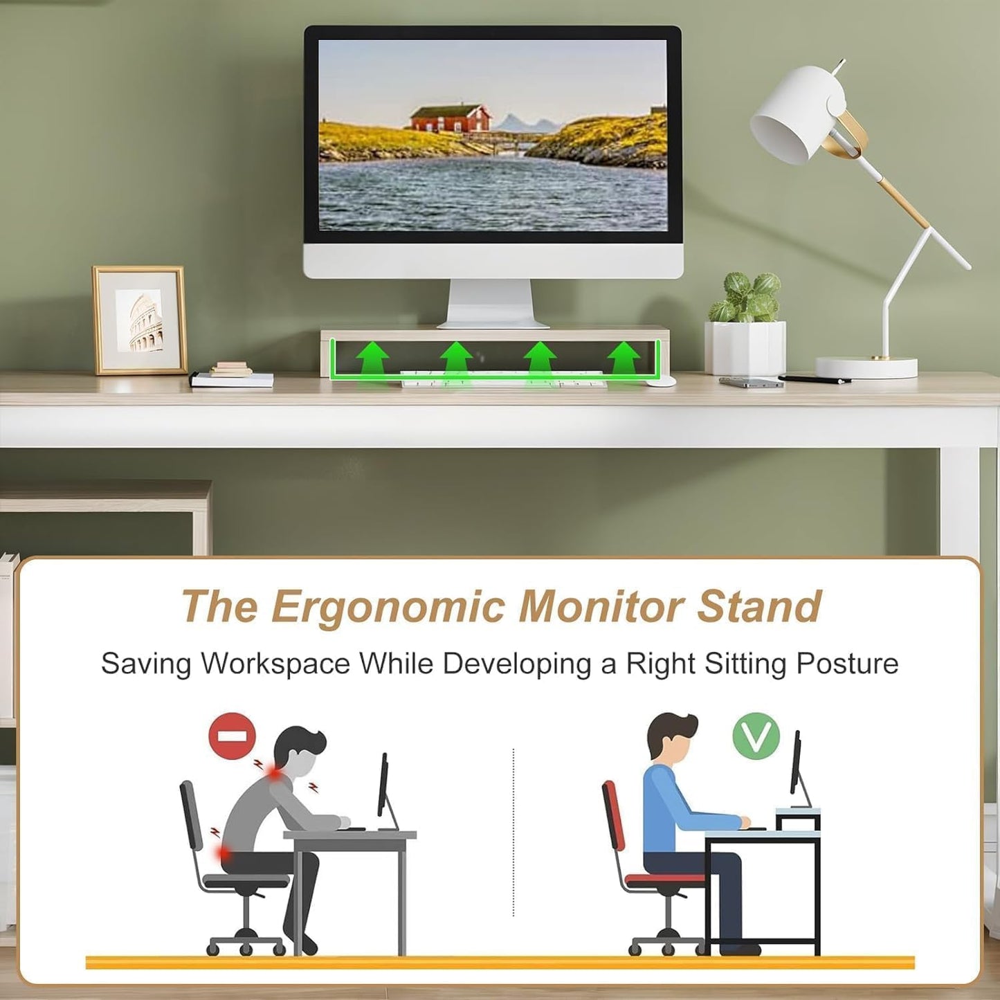 55 Inch Reversible L Shaped Computer Desk with 3 Drawers, Corner Desk with Storage Shelves and Removable Monitor Stand, White and Walnut