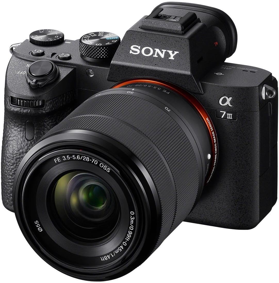 Sony Alpha a7 III 24MP UHD 4K Mirrorless Digital Camera with FE 28-70mm Lens - Bundle with Lowepro m-Trekker BP 150 Backpack, NXT 55mm 10-Layer HMC UV/CPL Filters, 64GB SDXC U3 Card, and More