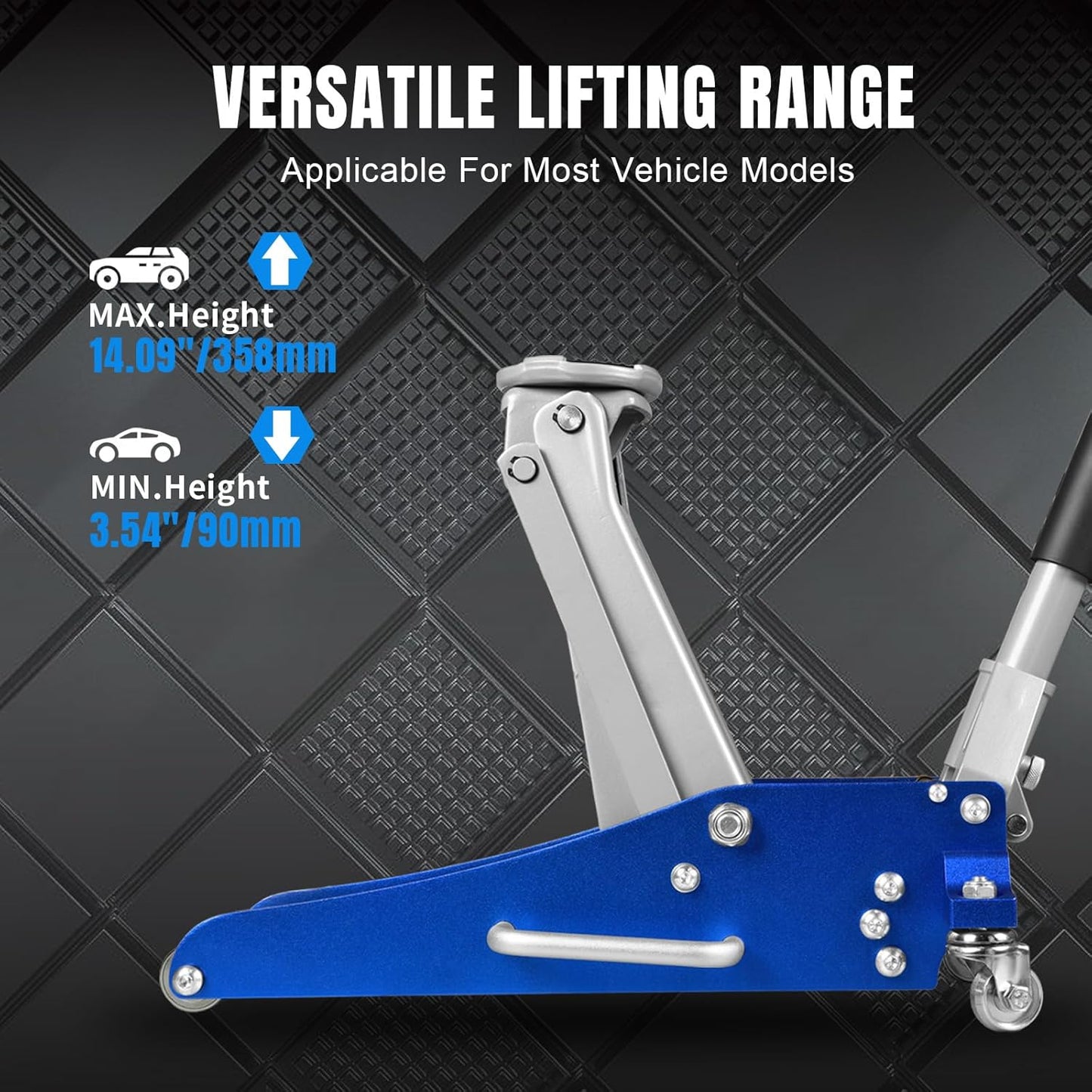 BIG RED Floor Jack 1.5 Ton (3,000 lb) Capacity,Aluminum and Steel Hydraulic Low Profile Car Jack with Dual Piston Quick Lift Pump,Lightweight Racing Floor Jack for Vehicle,Blue