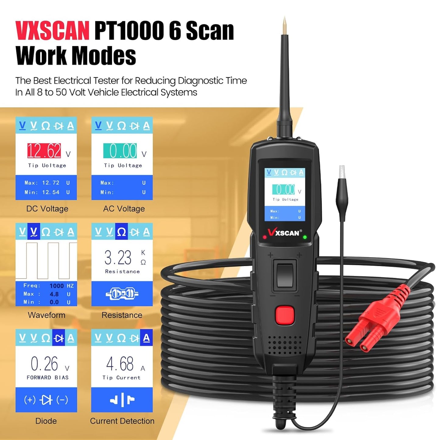 Automotive Power Circuit Probe Kit, Circuit Tester Breaker Finder Tool, 12/24V Short Open Breaker Circuit Finder Wire Tracer AC/DC Trailer Relay Fuse Test with 20FT Cord