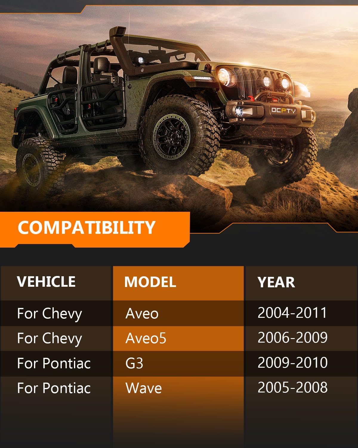 Shocks and Struts Front and Rear,OCPTY Shock Absorbers for Chevy Fits 2004-2011 for Chevy Aveo,06-09 for Chevy Aveo5,09 10 for Pontiac G3,05-08 for Pontiac Wave Suspension Kits 333418 (Pack of 4)