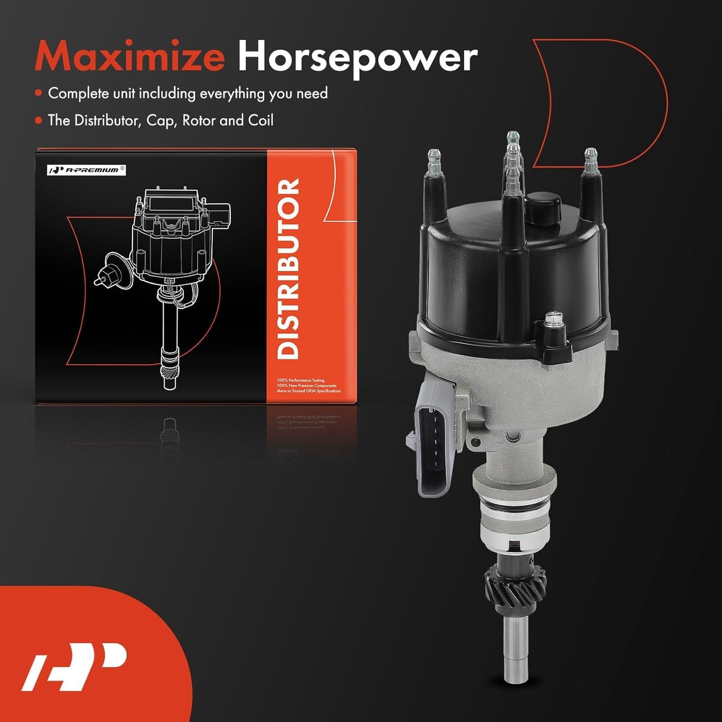 A-Premium Ignition Distributor with Cap and Rotor Compatible with Ford Taurus 1986-1991 2.5L, Tempo 1984-1991 2.3L & Mercury Sable 1986 2.5L, Topaz 1984-1991 2.3L