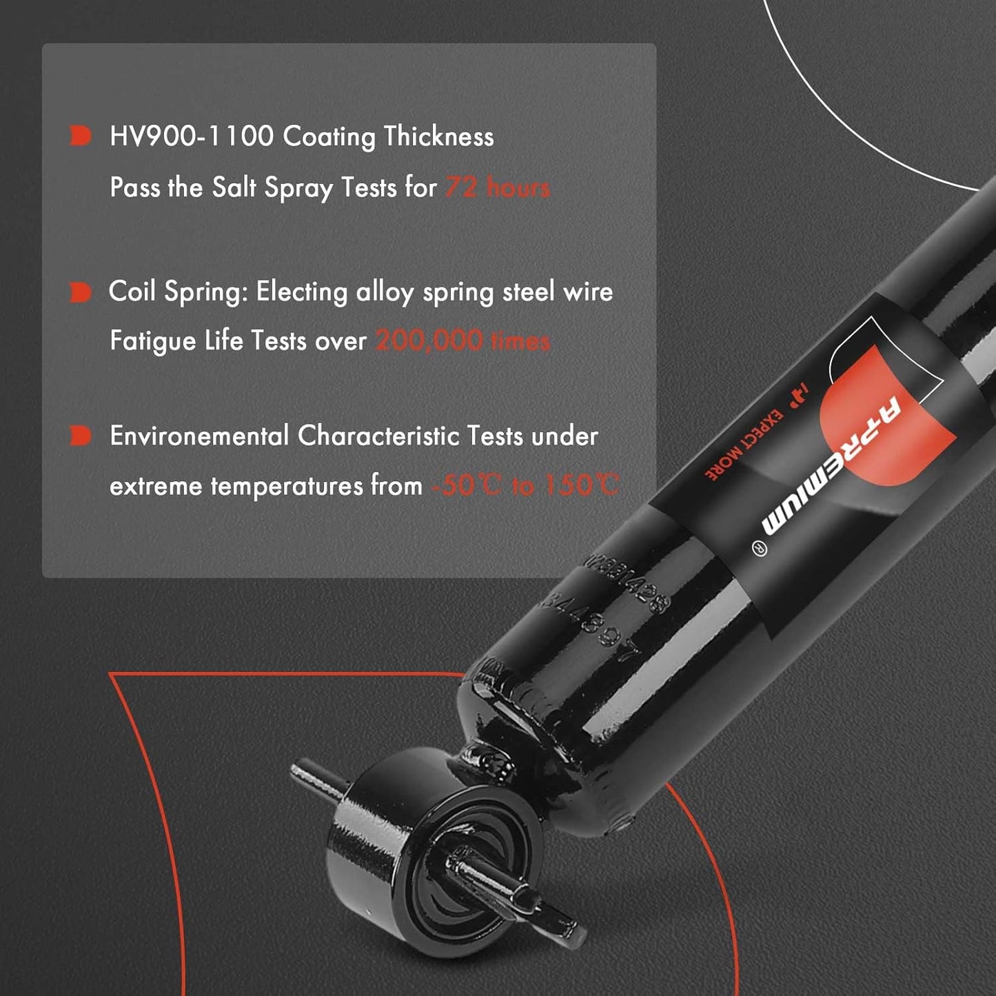 A-Premium Front Pair (2) Shock Absorber Compatible with Ford Ranger 1998-2011 & Mazda B2300 2001-2009, B2500 1998-2001, B3000 1998-2007, B4000 1998-2006, RWD, Driver and Passenger Side
