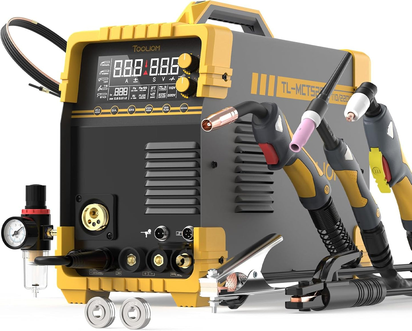 TOOLIOM 135A Mini MIG Welder Flux Core 110V MIG Welder Gasless Flux MIG/Lift TIG/Stick 3 in 1 Welding Machine Portable