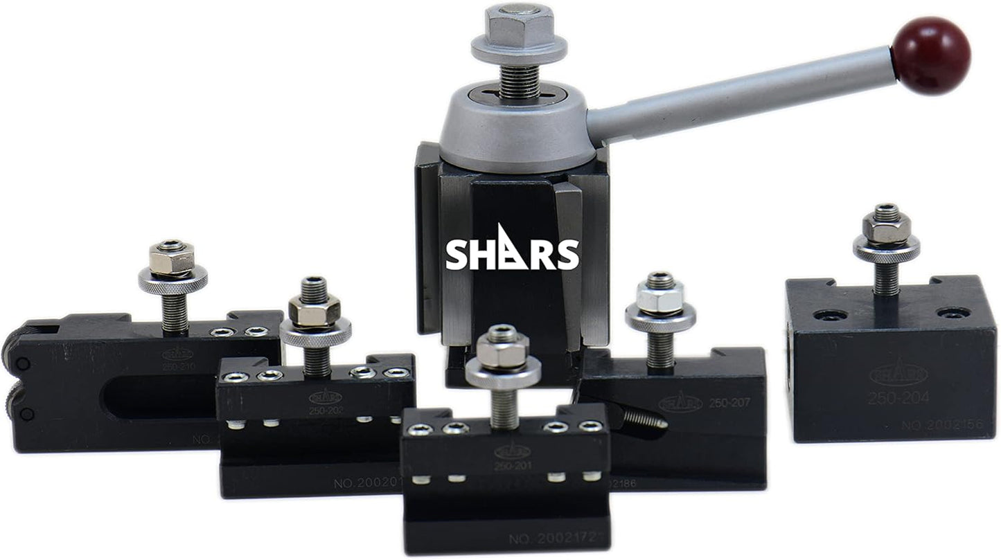 Shars AXA Wedge Type Quick Change Tool Post 6 PCS Set for 6" - 12" Lathe Swing 202-9474C M