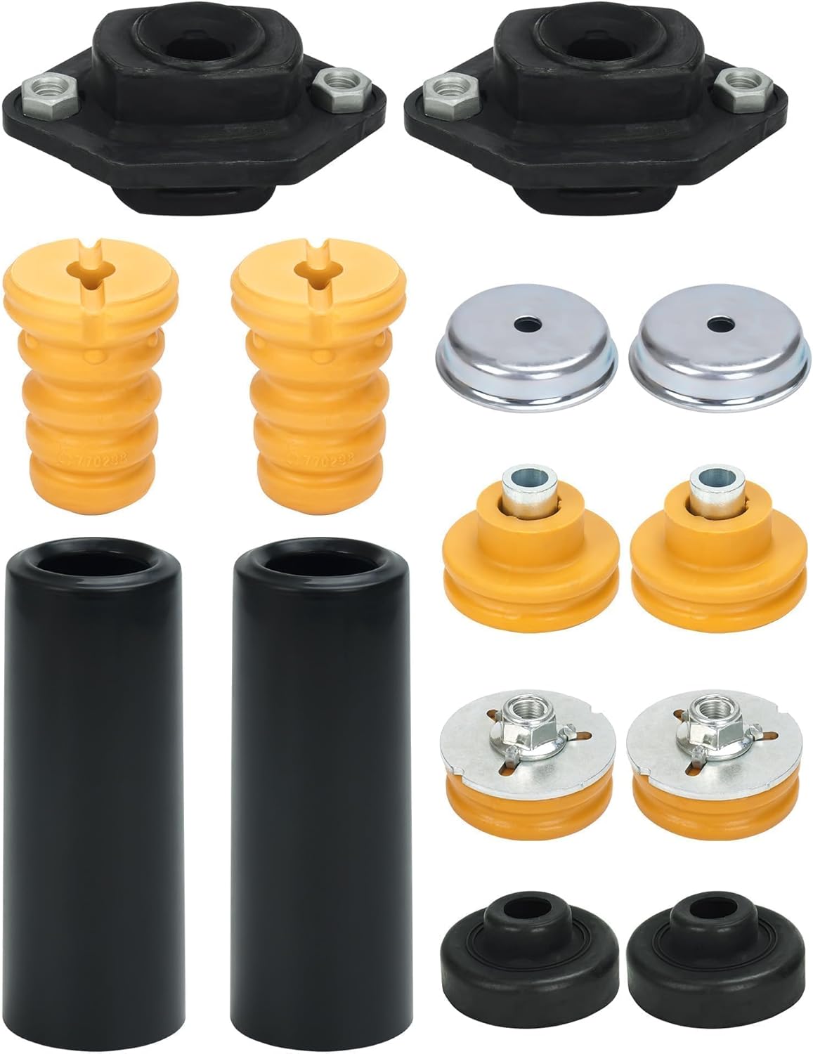 WayJun Rear Upper Lower Shock Mounts Grommets & Bump Stops Kit Compatible with Select BMW E82 E87 E90 E92 Models
