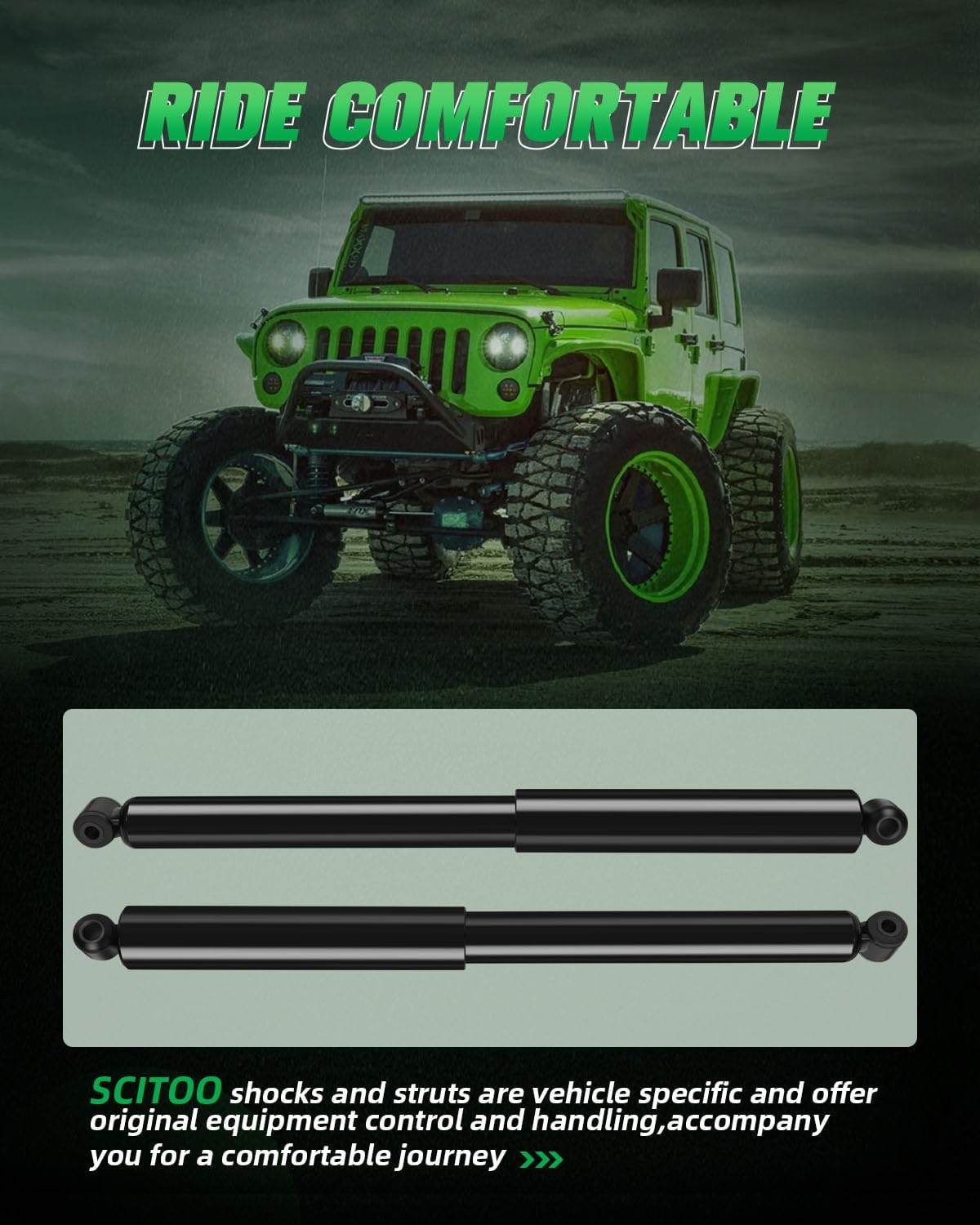 SCITOO Rear Pair Shock Absorbers Struts Compatible with 1990-1996 for Ford for F-150 1989-2011 for Ranger, 1994-2007 for Mazda for B3000 1994-2009 for B4000, Replace 344079 37014 Shocks