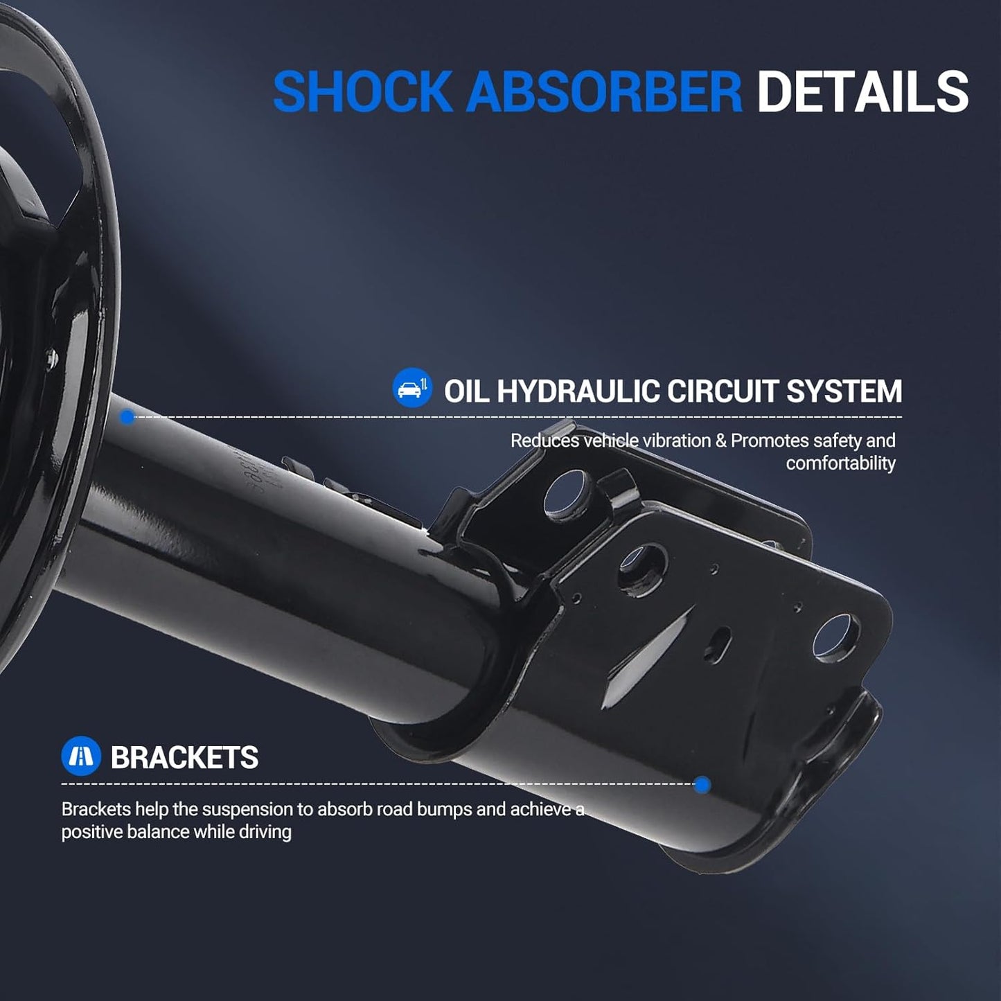 Autoround 172729 172730 Front Struts Shock Absorber Compatible with Ford Explorer 2013-2019, Driver and Passenger Side with Coil Spring Assembly
