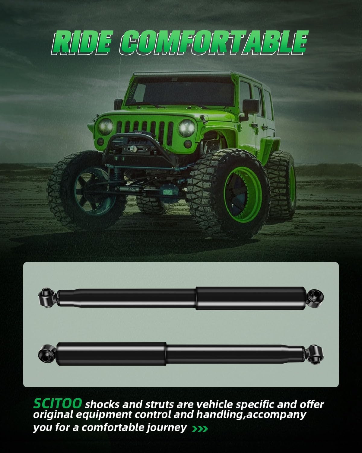 SCITOO Gas Strut Shock Absorber Rear fit 2005-2010 for Dodge Dakota (Pack of 2)