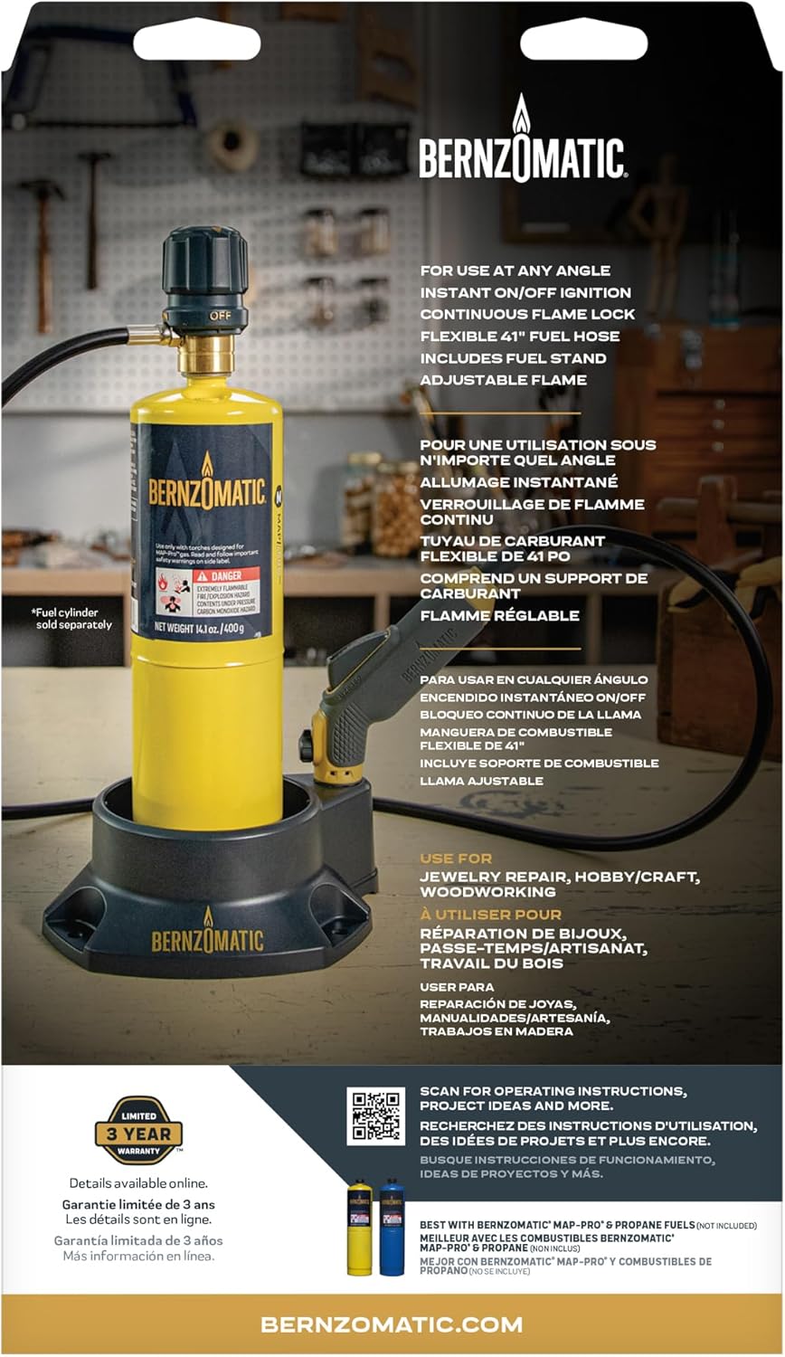 Bernzomatic FirePoint Creator Tool, Precision Flame Hand Torch for use with Bernzomatic MAP-Pro or Propane Fuel (Firepoint Tool)