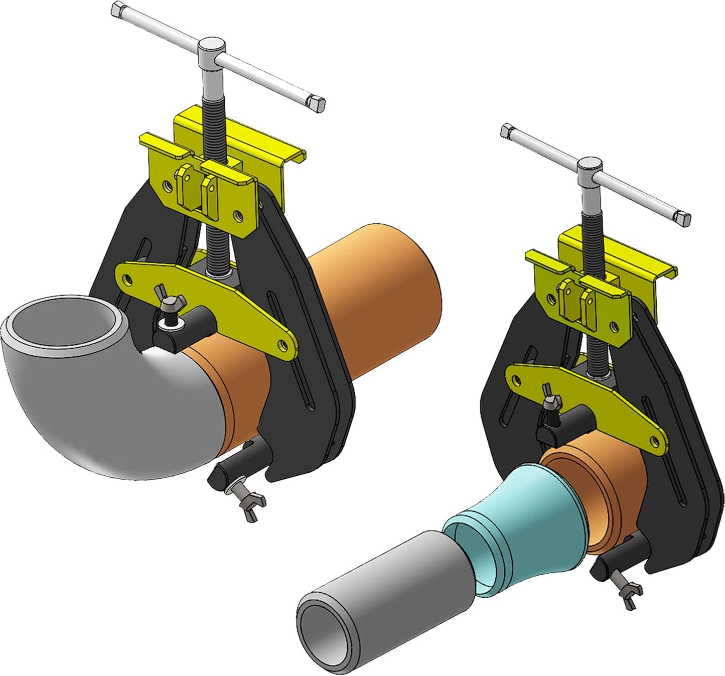 Strong Hand Tools, Pipe Alignment Clamp, Pipe Diameter Capacity: 4.5" - 12", Fit-Up Clamp, Quick Acting Screws, Stainless Steel Contact Adjustment Screws, CPA120