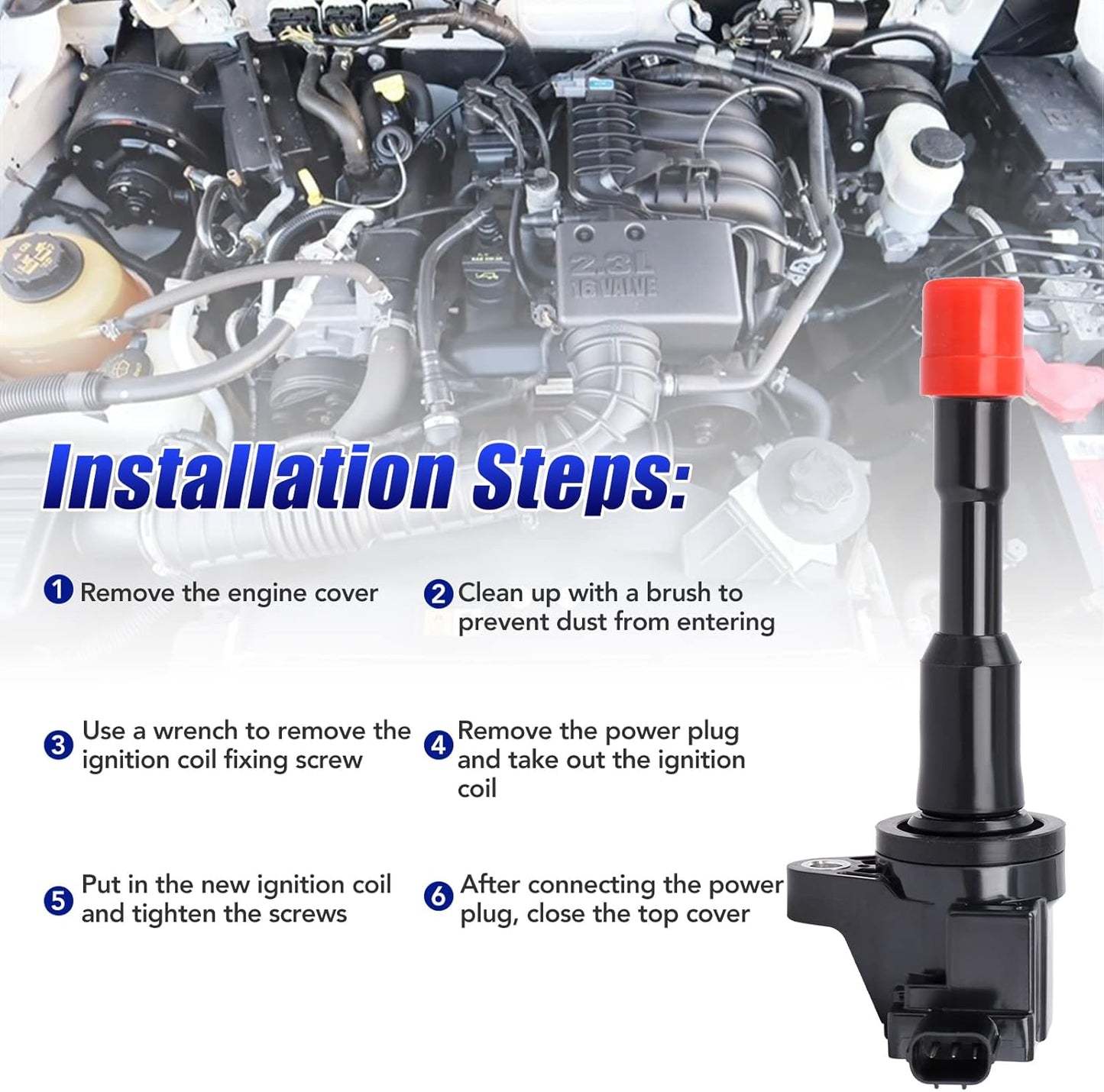 Set of 4 Ignition Coils Fits for 1.3 L4 Honda Civic Hybrid 2003 2004 2005 2006 2007 2008 2009 2010 2011 Coil Packs Replaces UF374