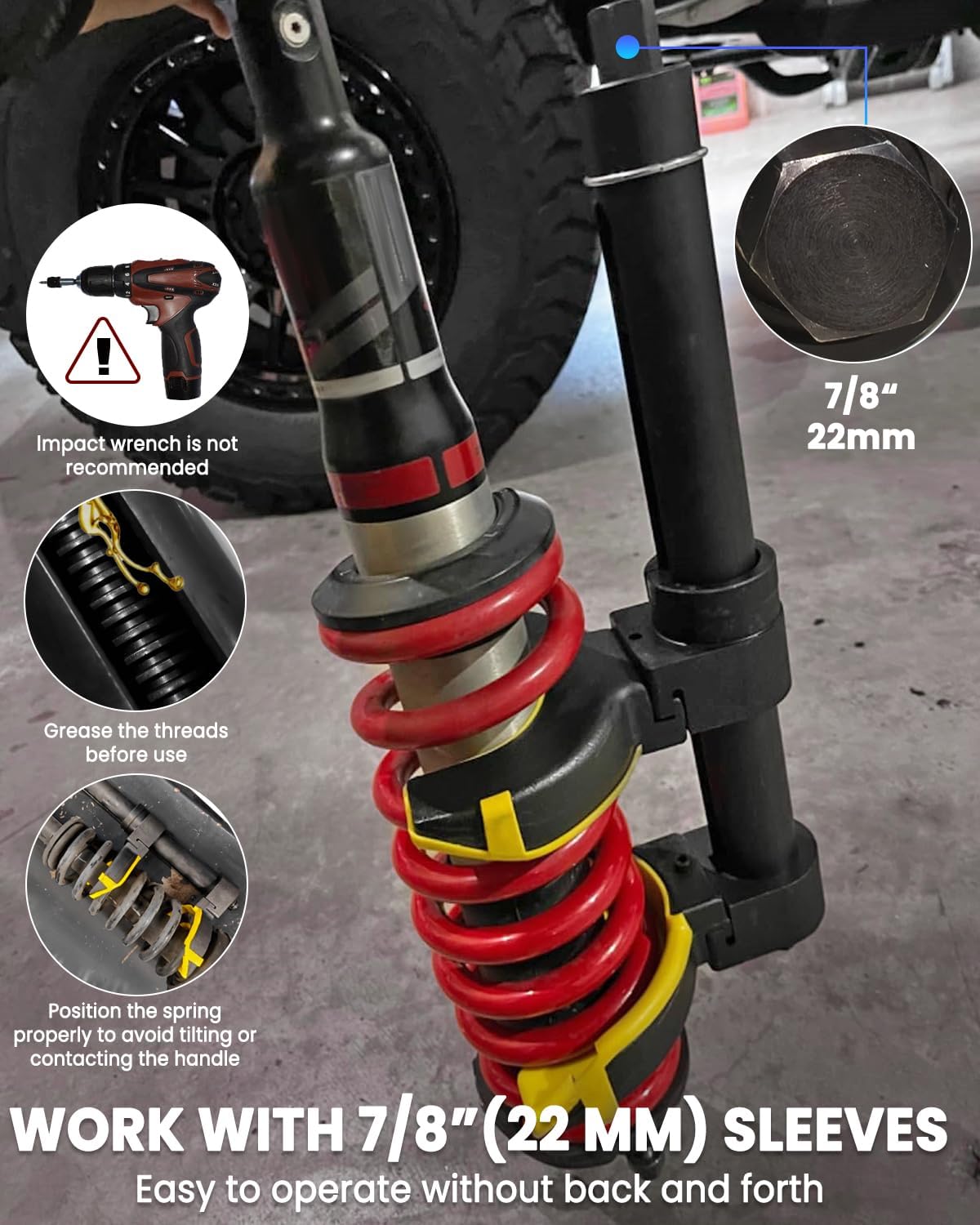 SIXIWANZI Universal Spring Compressor Tool, Heavy Duty Coil Spring Compressor Tool