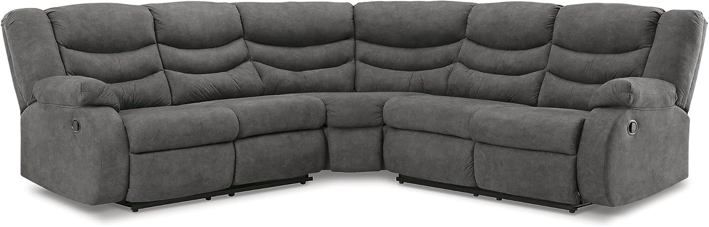 Signature Design by Ashley Partymate Contemporary Faux Leather Manual Rocker Recliner, Dark Brown