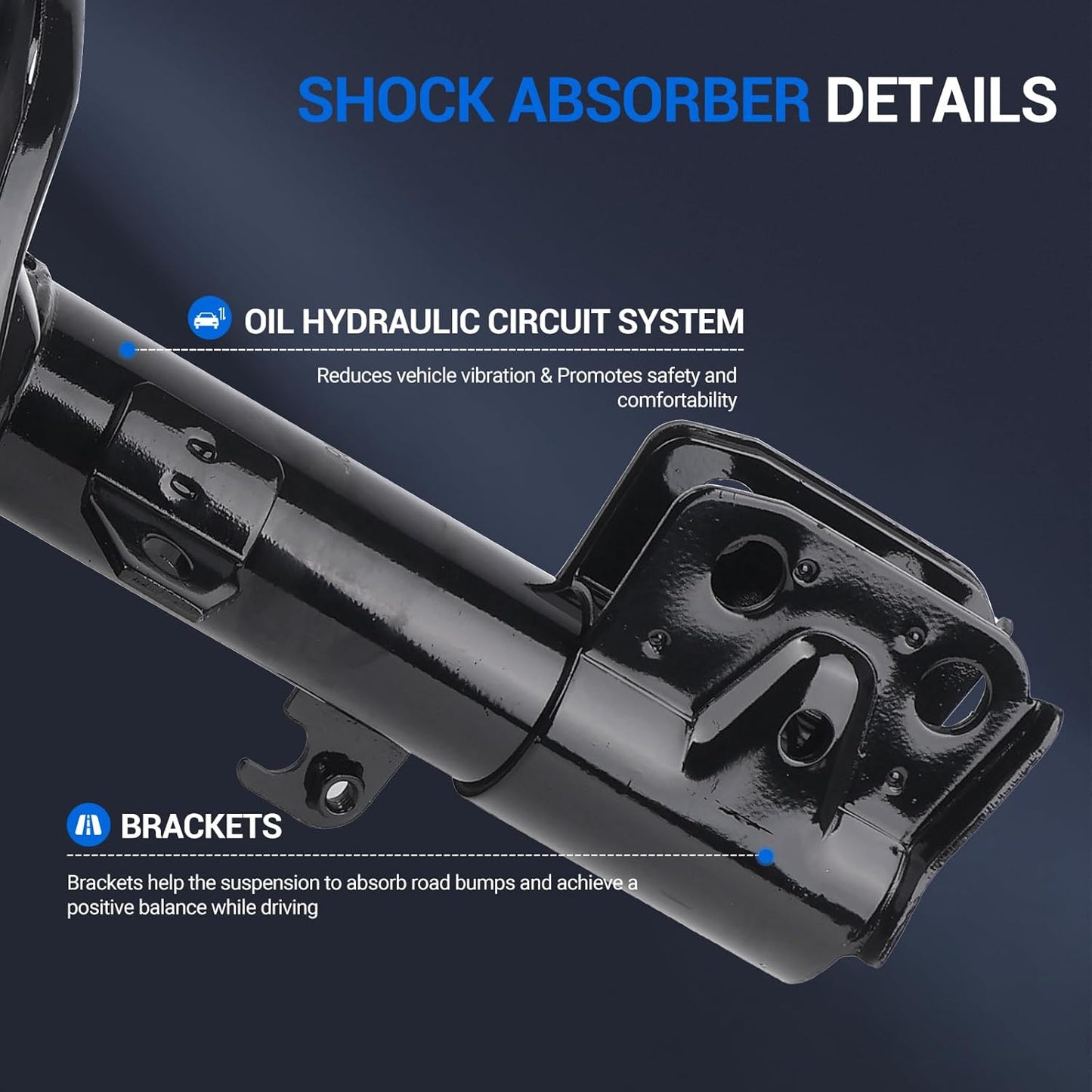 Autoround 172990 172989 Front Complete Shock Absorber Compatible with Toyota Corolla 2014 2015 2016 2017 2018 2019 1.8L L4, Left & Right Struts with Coil Spring Assembly