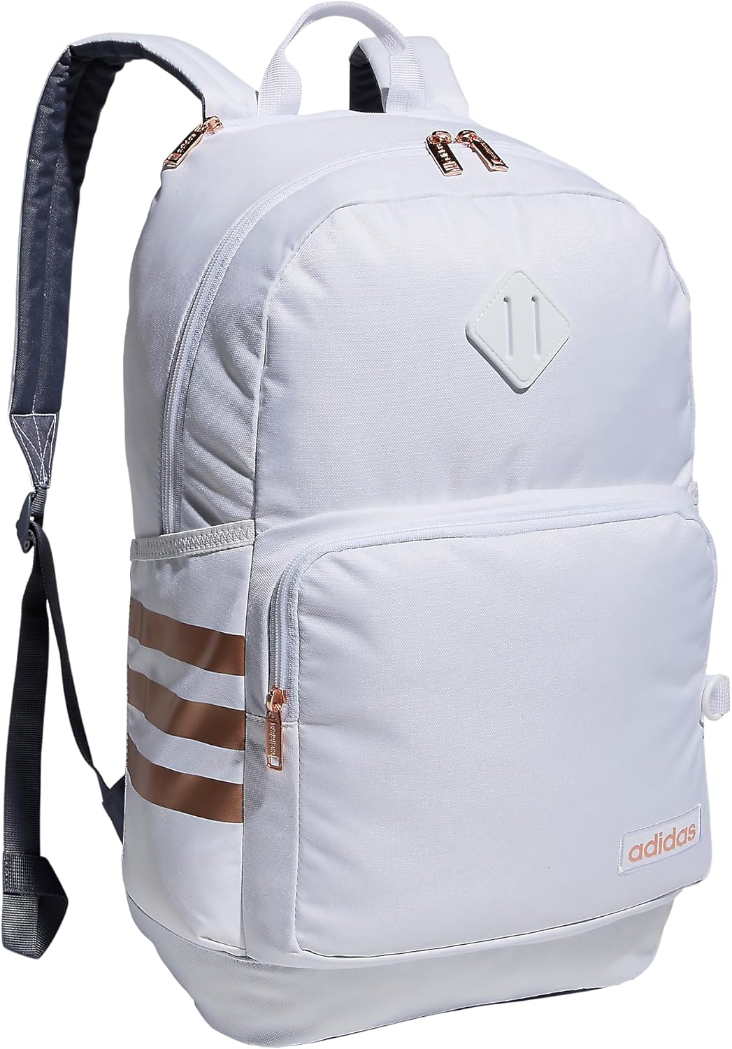 adidas 3-Stripe Classic Backpack for Men and Women, Bag with Laptop Sleeve, Woodland Floral Chalk White/Wonder Orchid Purple/5.0, One Size