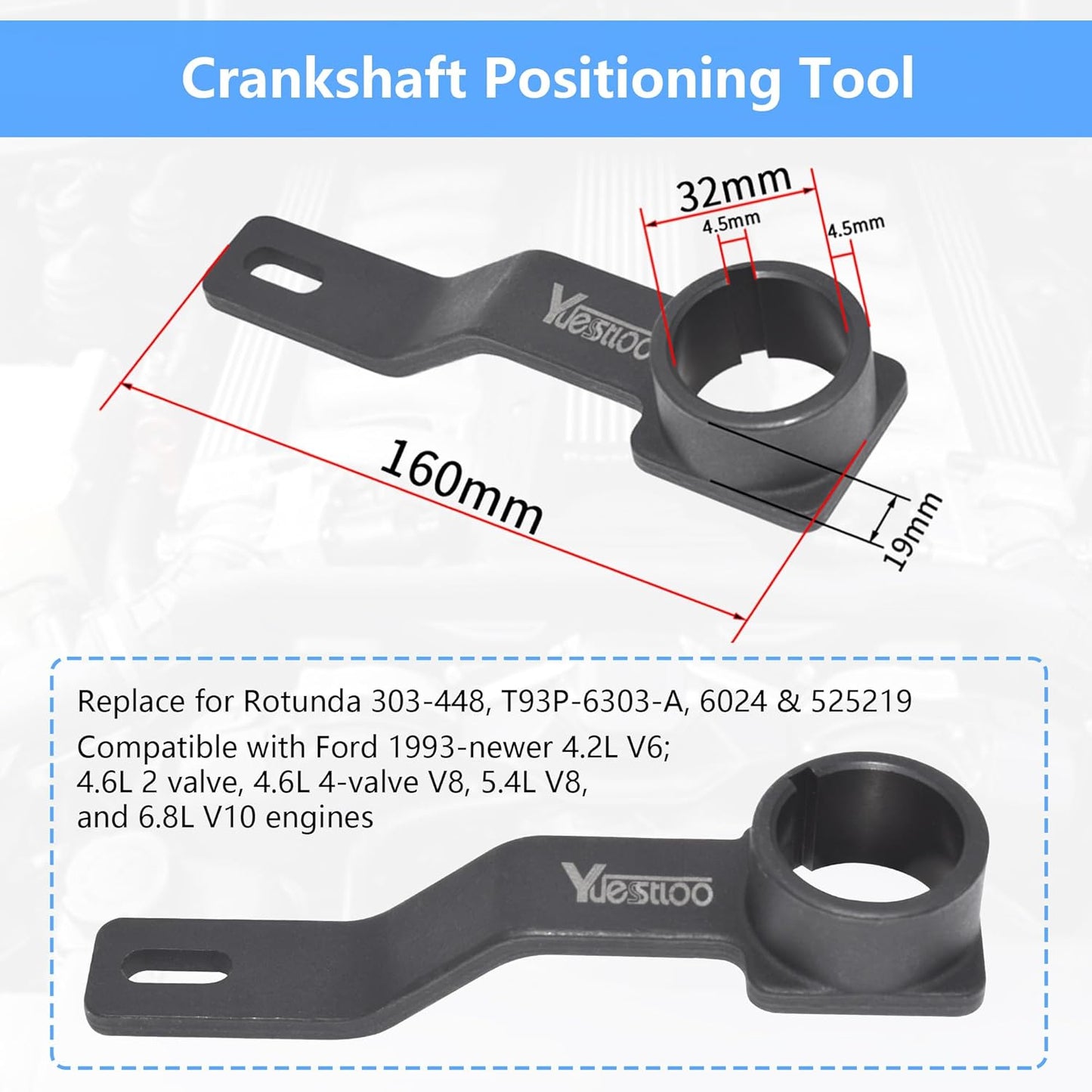 3PC Camshaft Holding Timing Tool & Crankshaft Positioning Tool, Compatible with Ford F150 Mustang 5.0 Coyote V8 Engine 2018-2023, Compatible with Gen 3 5.0 Coyote Engine, 303-448
