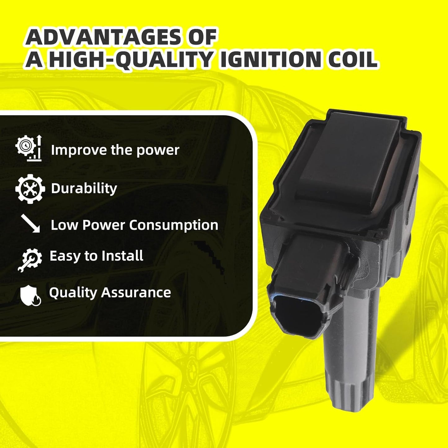 Set of 4 Ignition Coils Pack UF747 22433AA700 & 4 PCS Iridium Spark Plugs Compatible with Subaru XV Crosstrek Forester Legacy Outback - 2.0L 2.5L H4